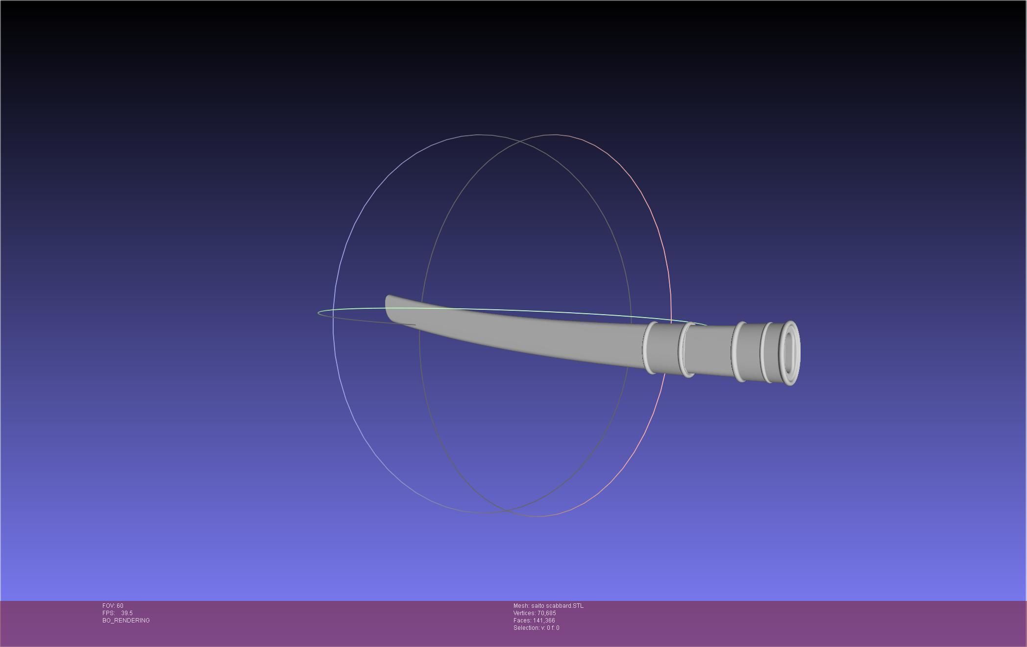 Bleach Saitou Furoufushi Sword And Scabbard 3D print model_19