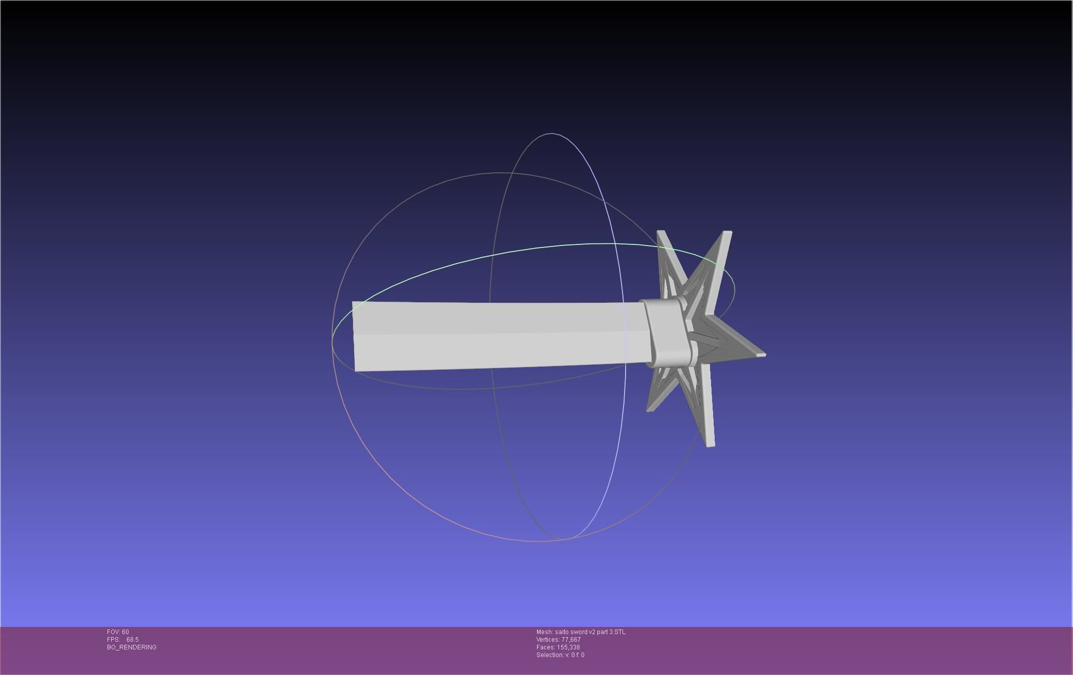 Bleach Saitou Furoufushi Sword And Scabbard 3D print model_136