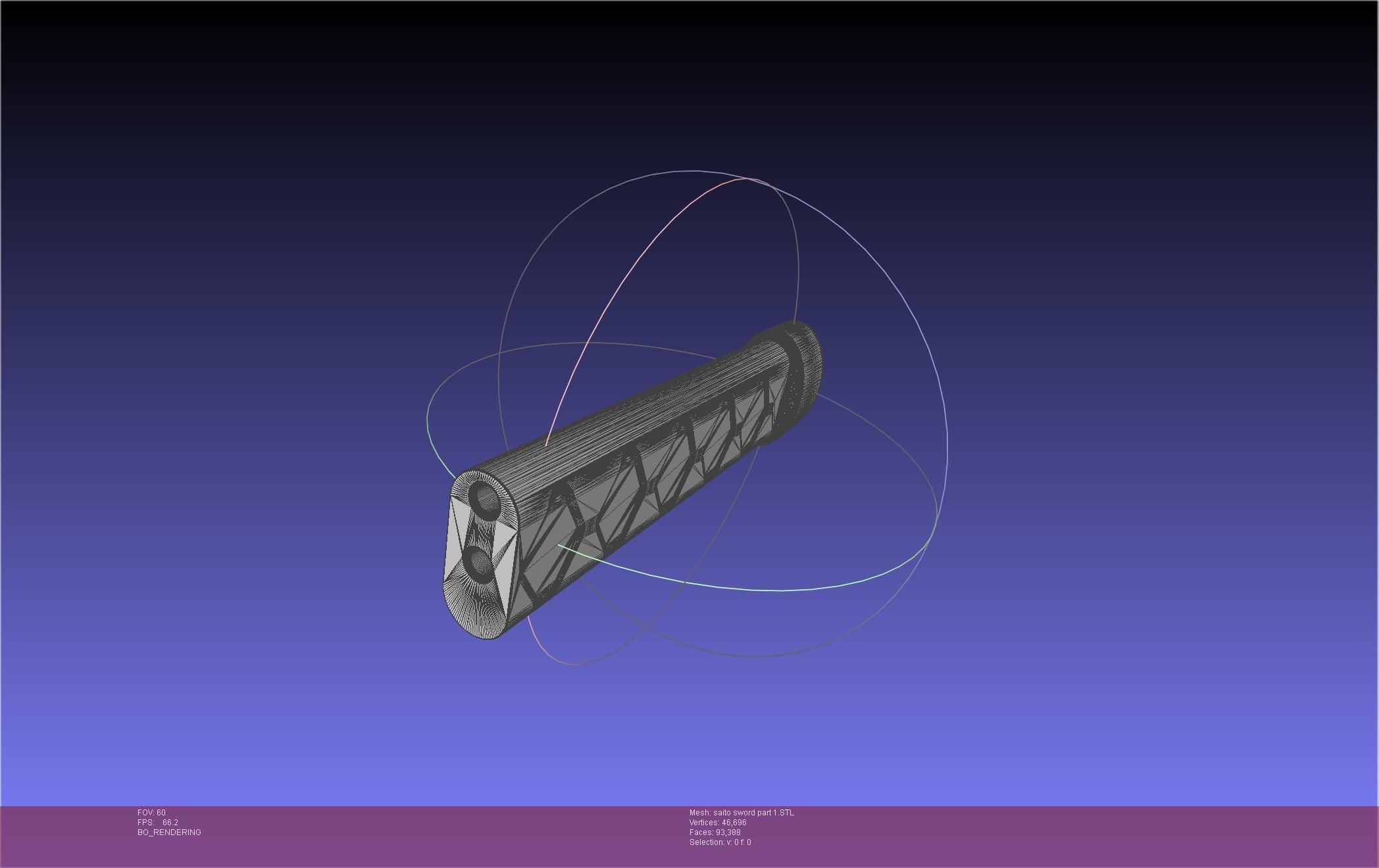 Bleach Saitou Furoufushi Sword And Scabbard 3D print model_44