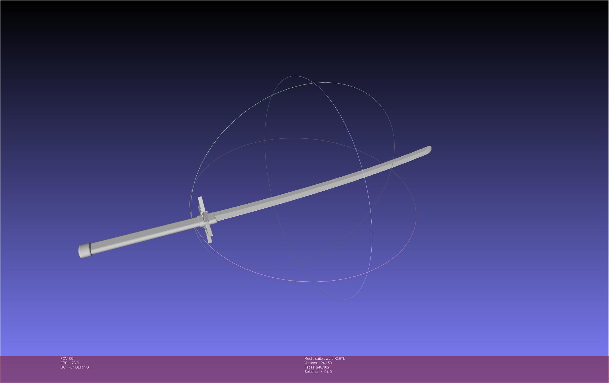 Bleach Saitou Furoufushi Sword And Scabbard 3D print model_117