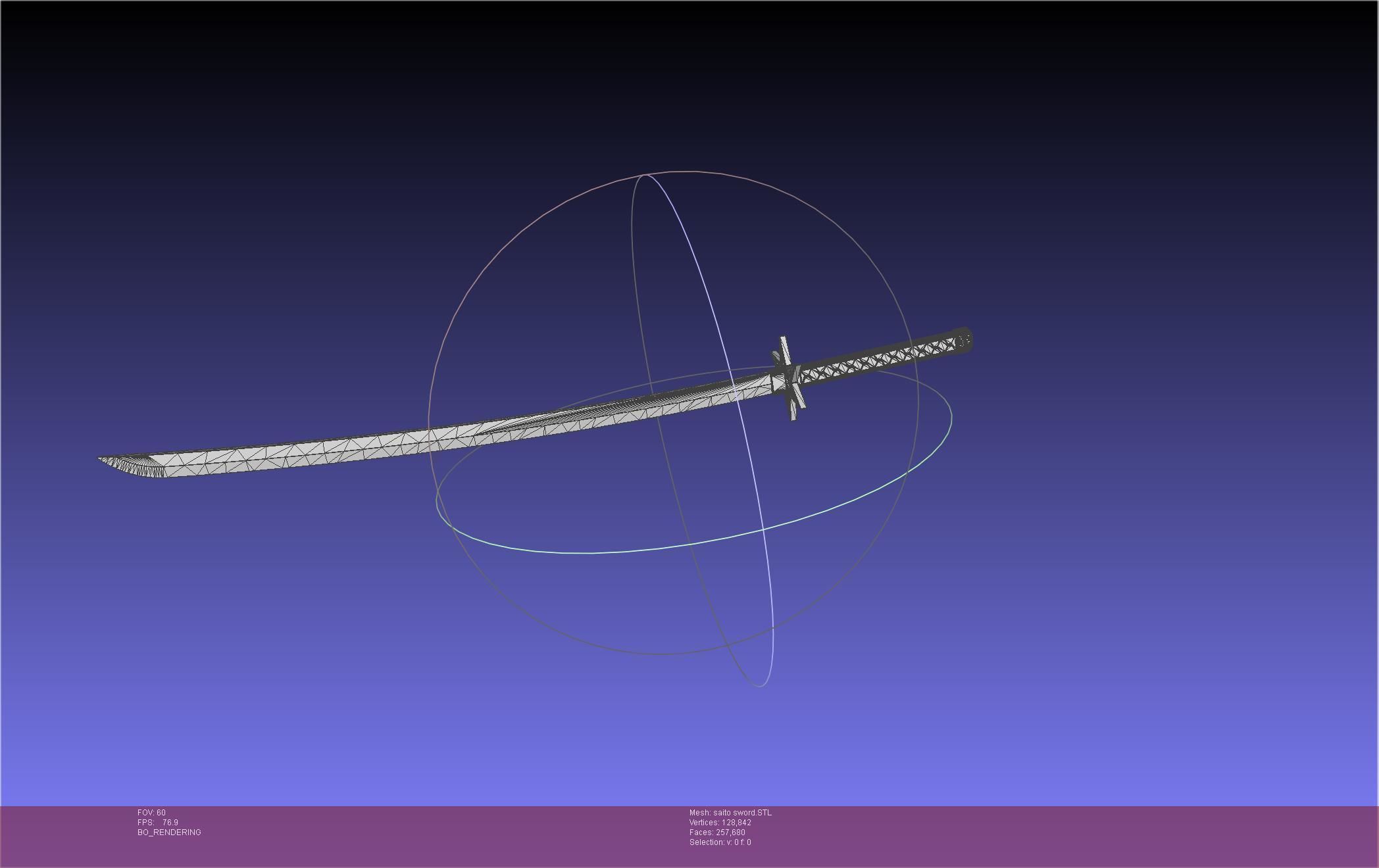 Bleach Saitou Furoufushi Sword And Scabbard 3D print model_17