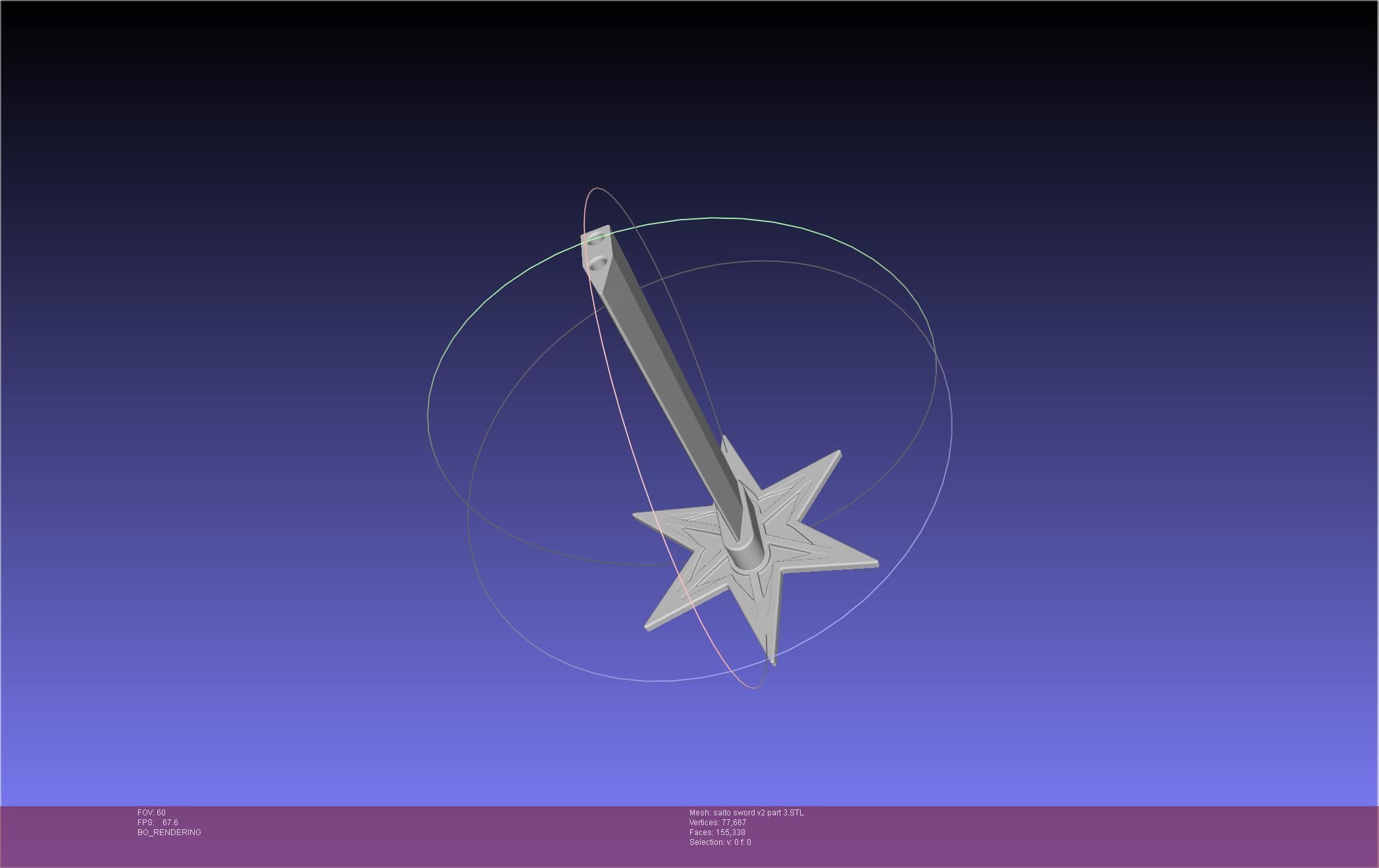 Bleach Saitou Furoufushi Sword And Scabbard 3D print model_139