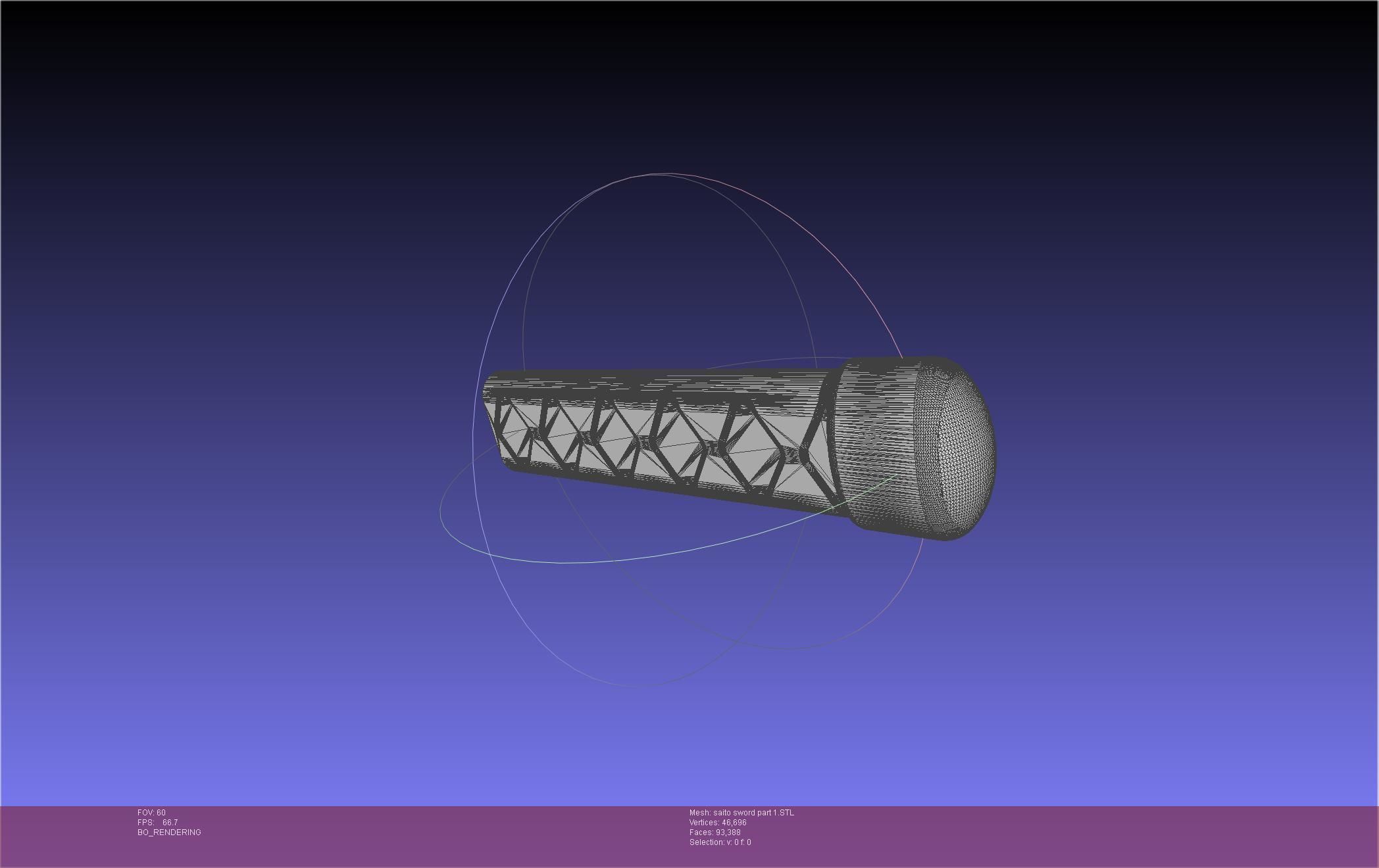 Bleach Saitou Furoufushi Sword And Scabbard 3D print model_46