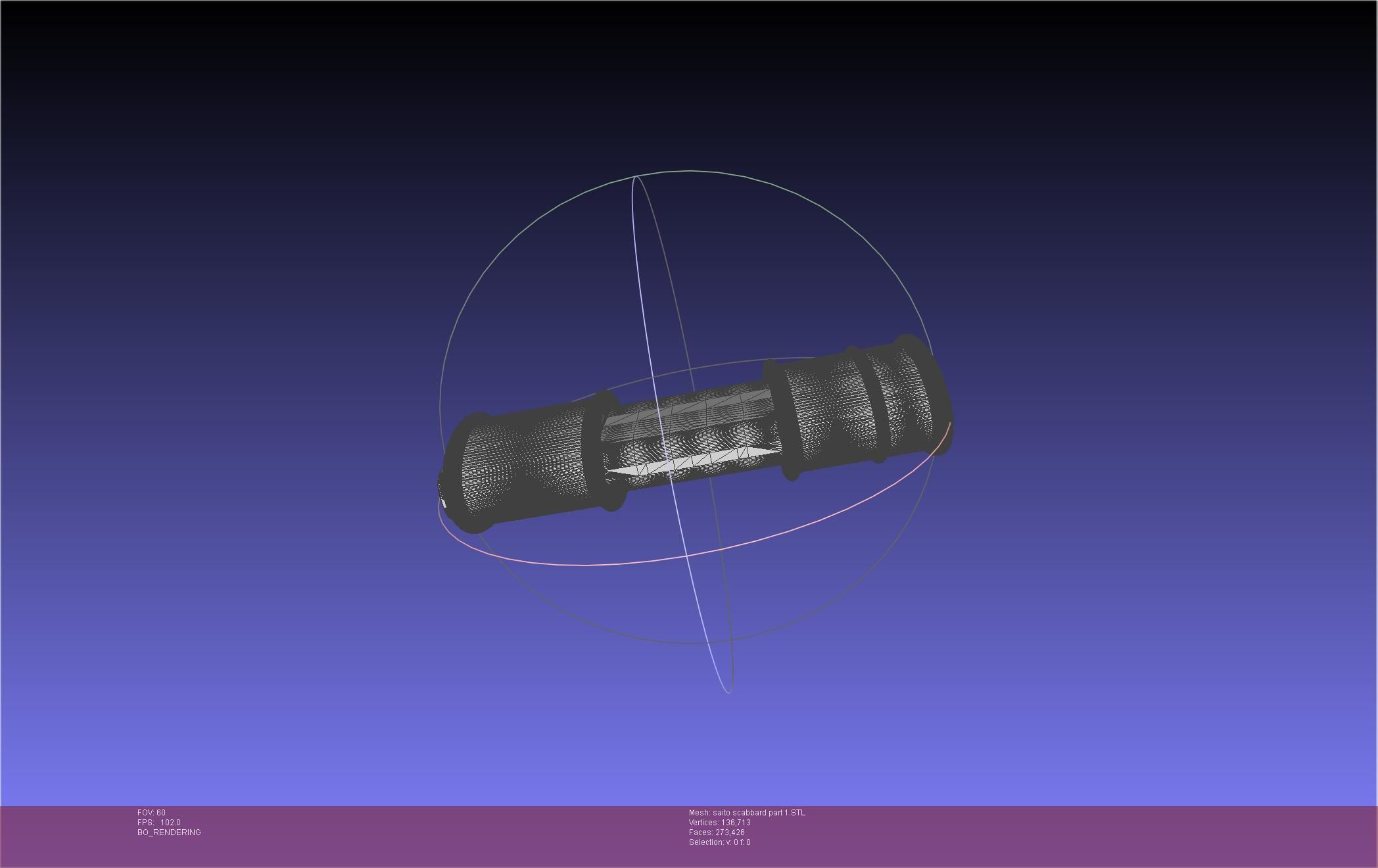 Bleach Saitou Furoufushi Sword And Scabbard 3D print model_95