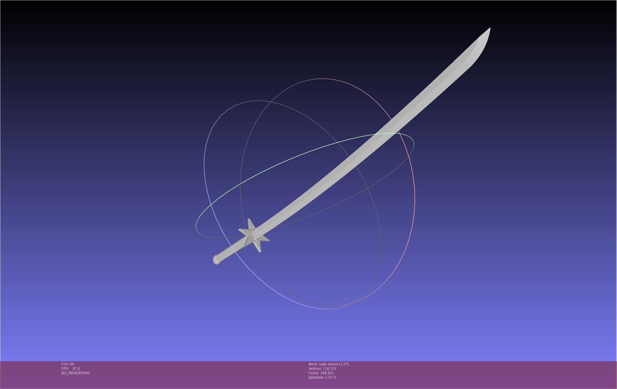 Bleach Saitou Furoufushi Sword And Scabbard 3D print model_114
