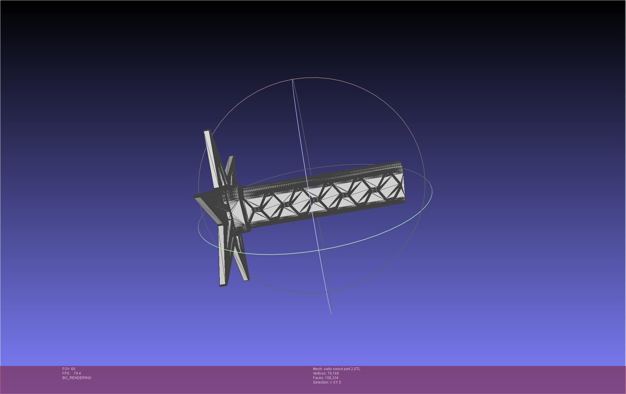 Bleach Saitou Furoufushi Sword And Scabbard 3D print model_52