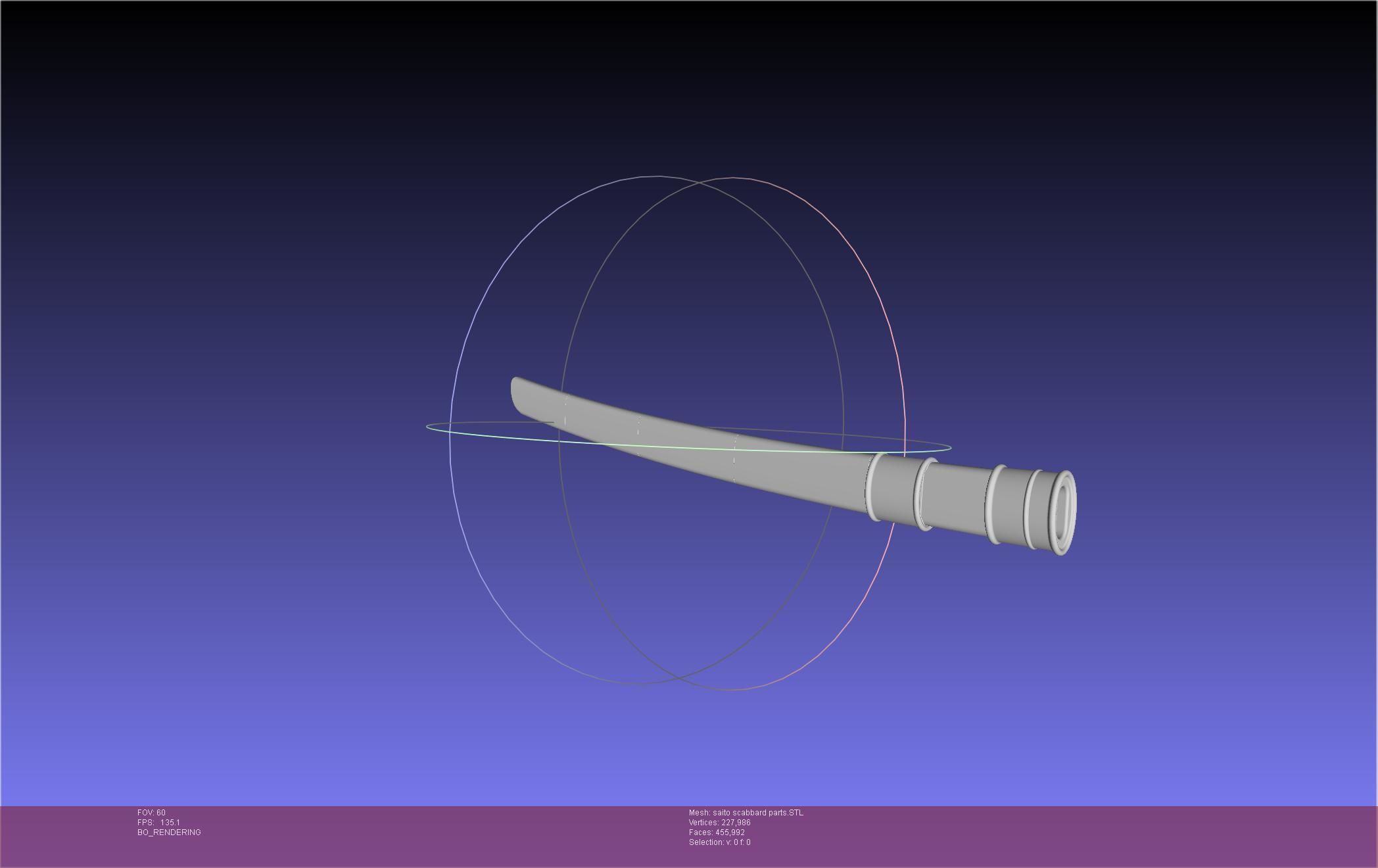 Bleach Saitou Furoufushi Sword And Scabbard 3D print model_37