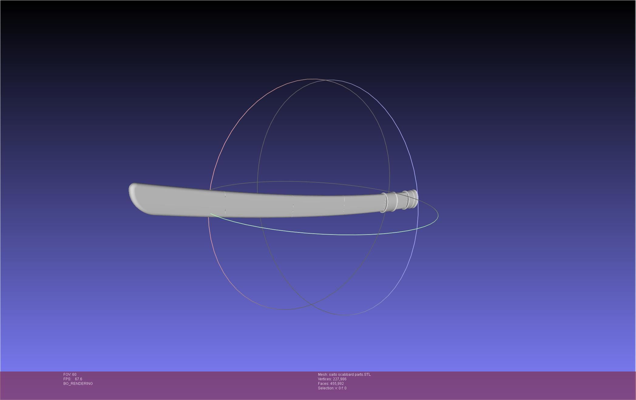 Bleach Saitou Furoufushi Sword And Scabbard 3D print model_38