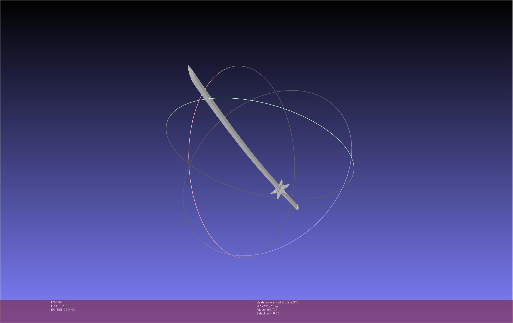 Bleach Saitou Furoufushi Sword And Scabbard 3D print model_121