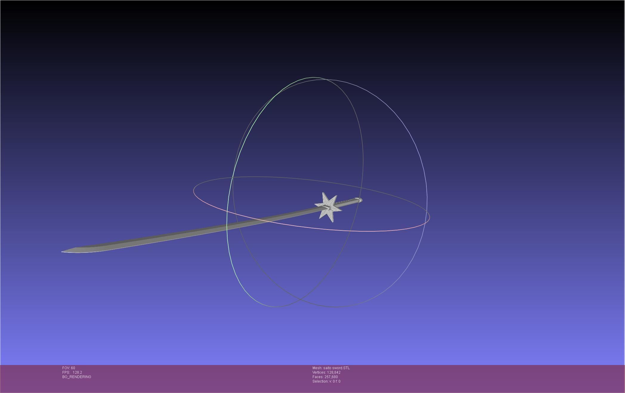 Bleach Saitou Furoufushi Sword And Scabbard 3D print model_8