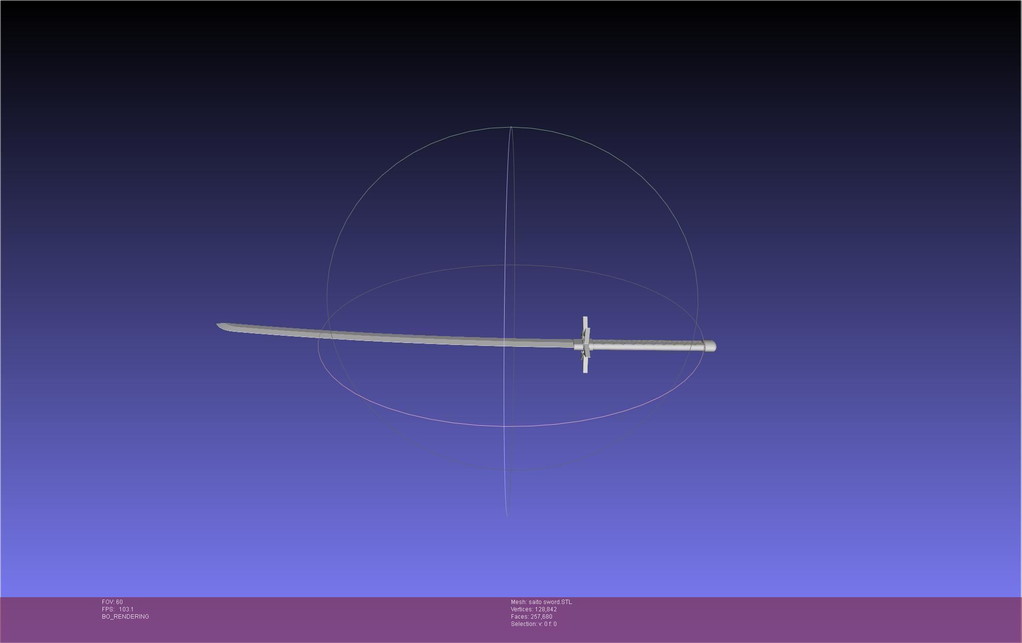 Bleach Saitou Furoufushi Sword And Scabbard 3D print model_9