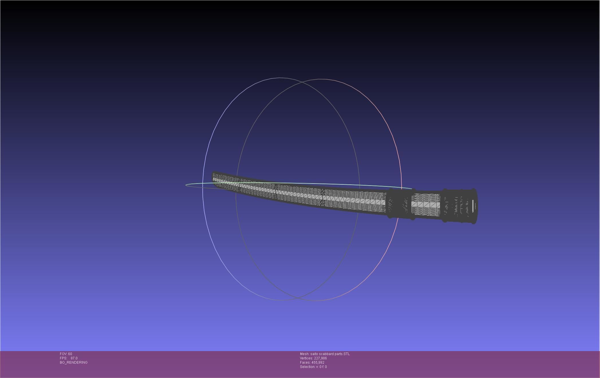 Bleach Saitou Furoufushi Sword And Scabbard 3D print model_40