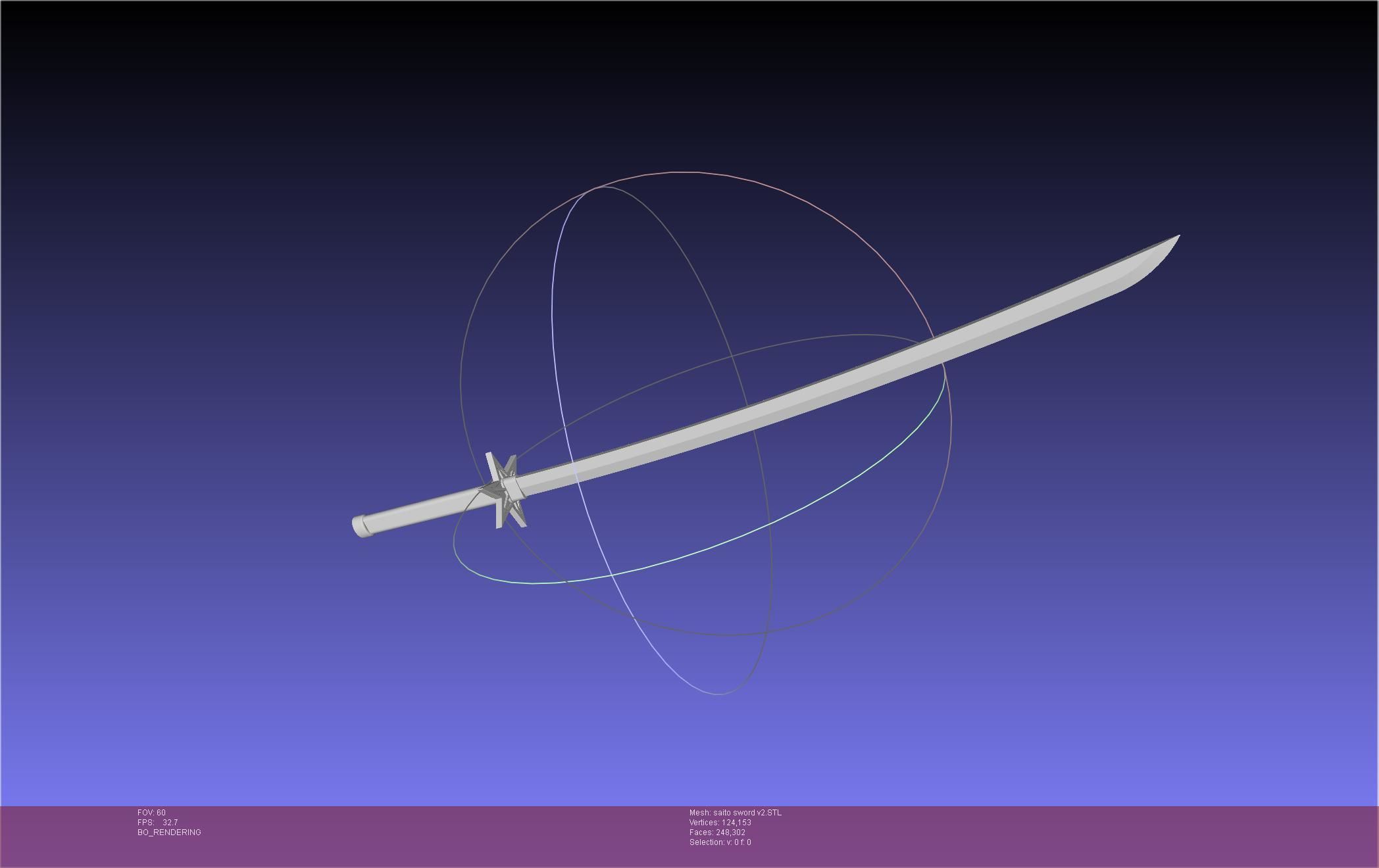Bleach Saitou Furoufushi Sword And Scabbard 3D print model_113
