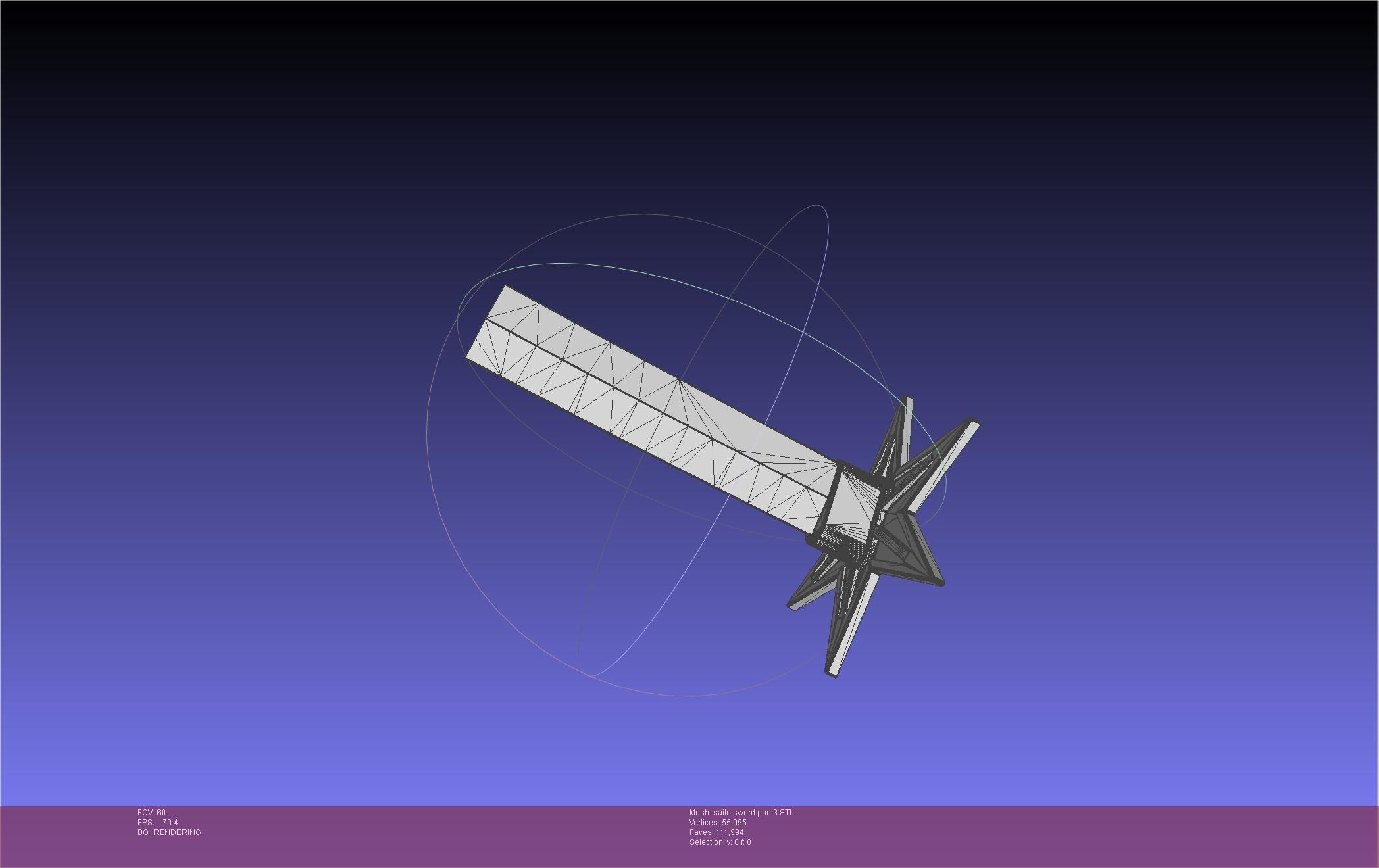 Bleach Saitou Furoufushi Sword And Scabbard 3D print model_60