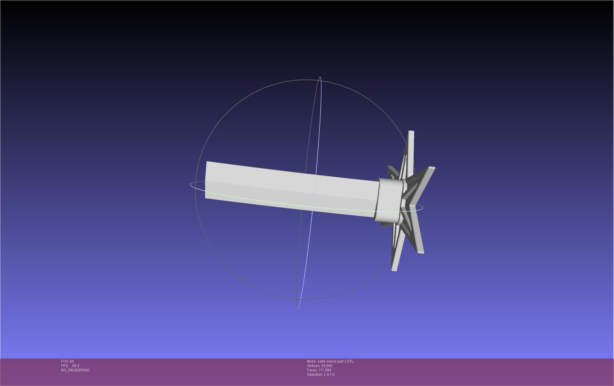 Bleach Saitou Furoufushi Sword And Scabbard 3D print model_56