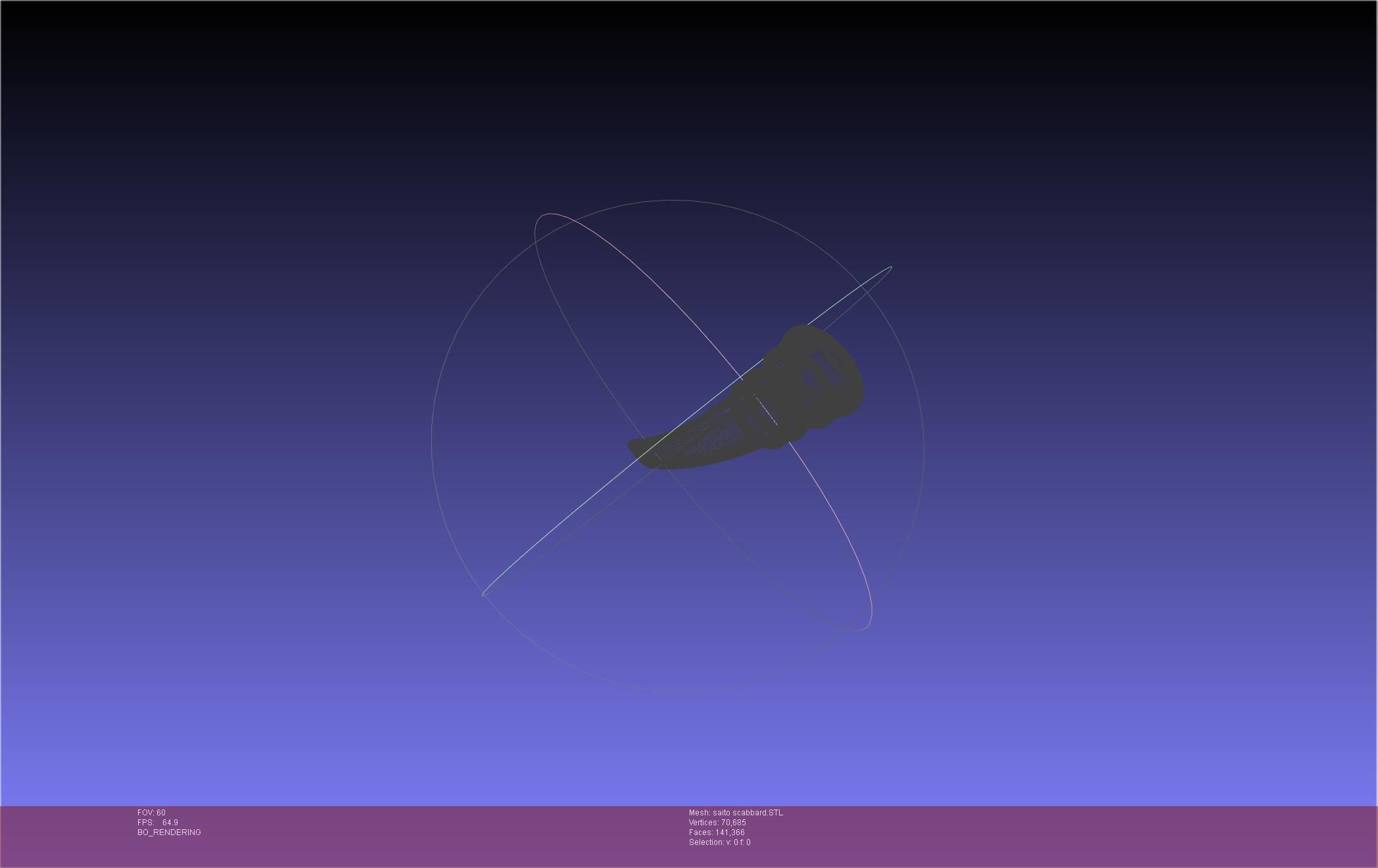 Bleach Saitou Furoufushi Sword And Scabbard 3D print model_25