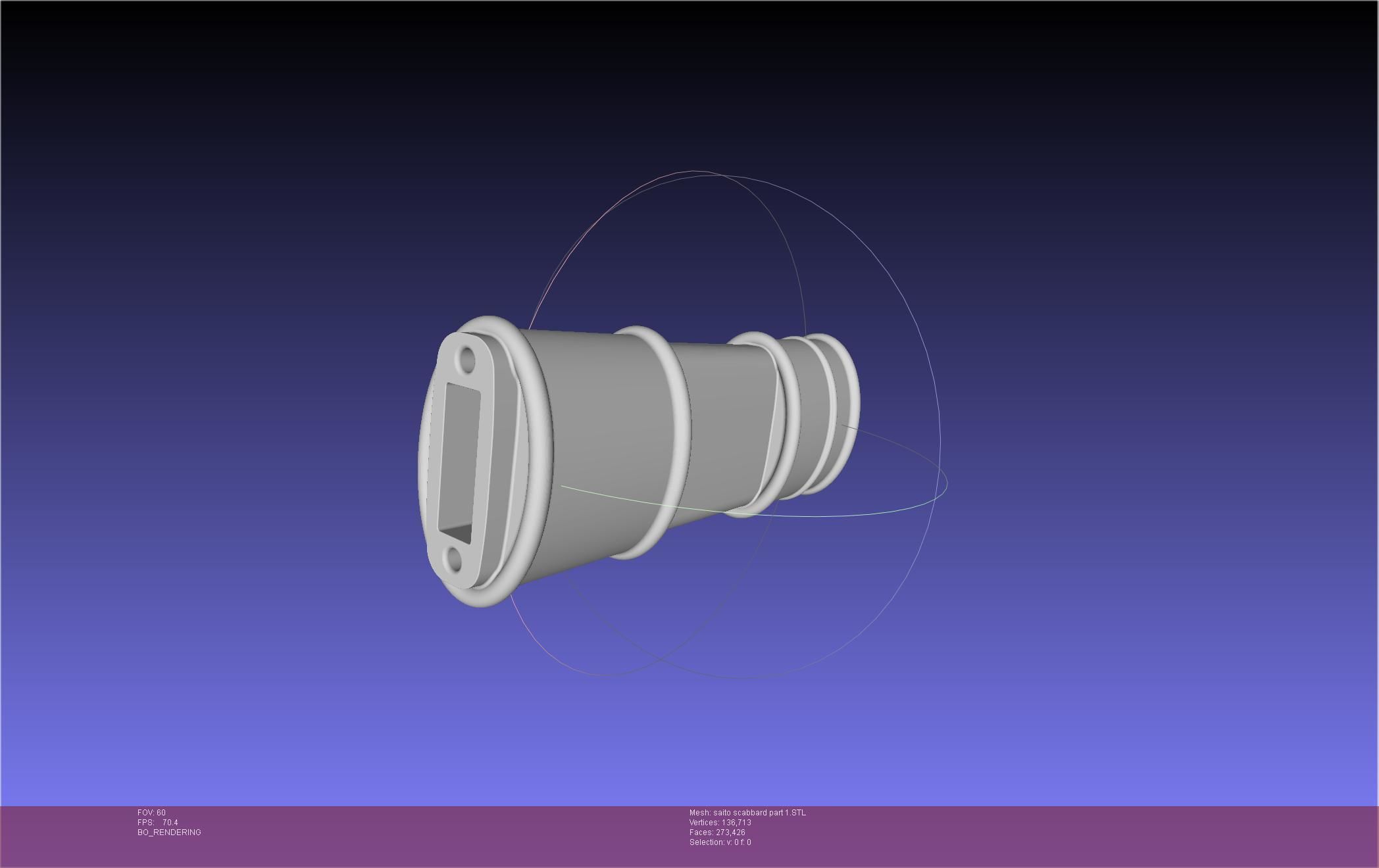 Bleach Saitou Furoufushi Sword And Scabbard 3D print model_88