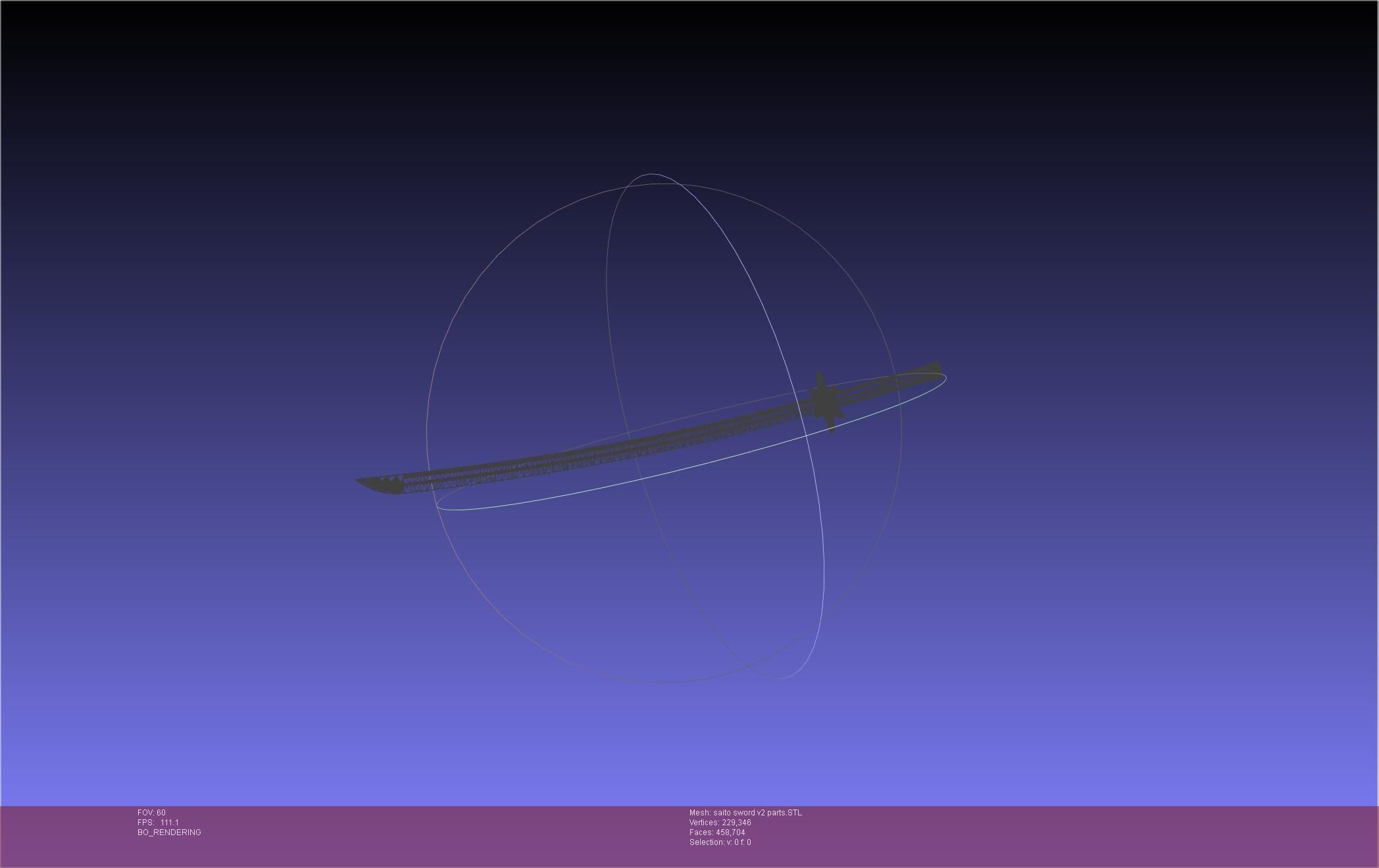 Bleach Saitou Furoufushi Sword And Scabbard 3D print model_125