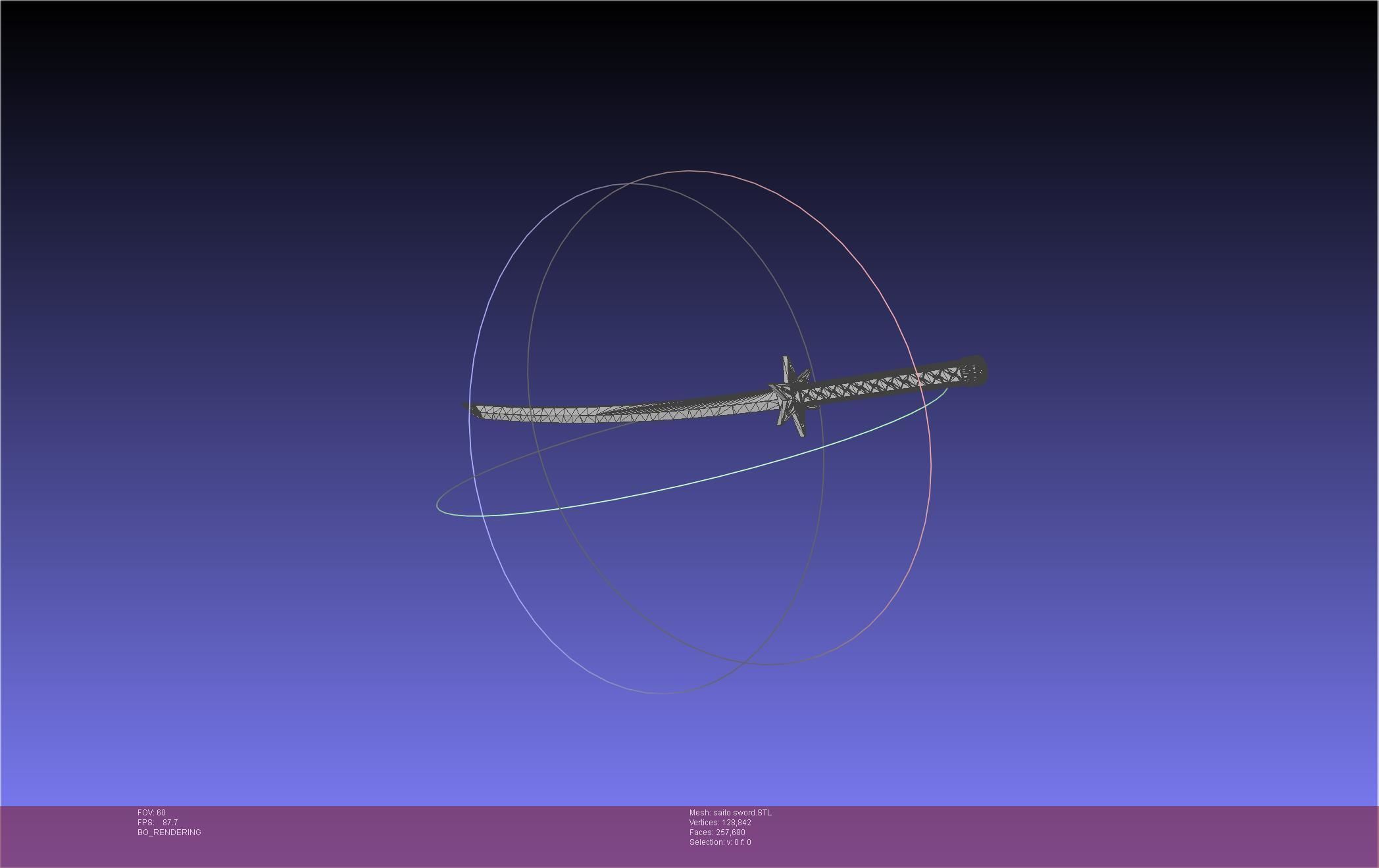 Bleach Saitou Furoufushi Sword And Scabbard 3D print model_16