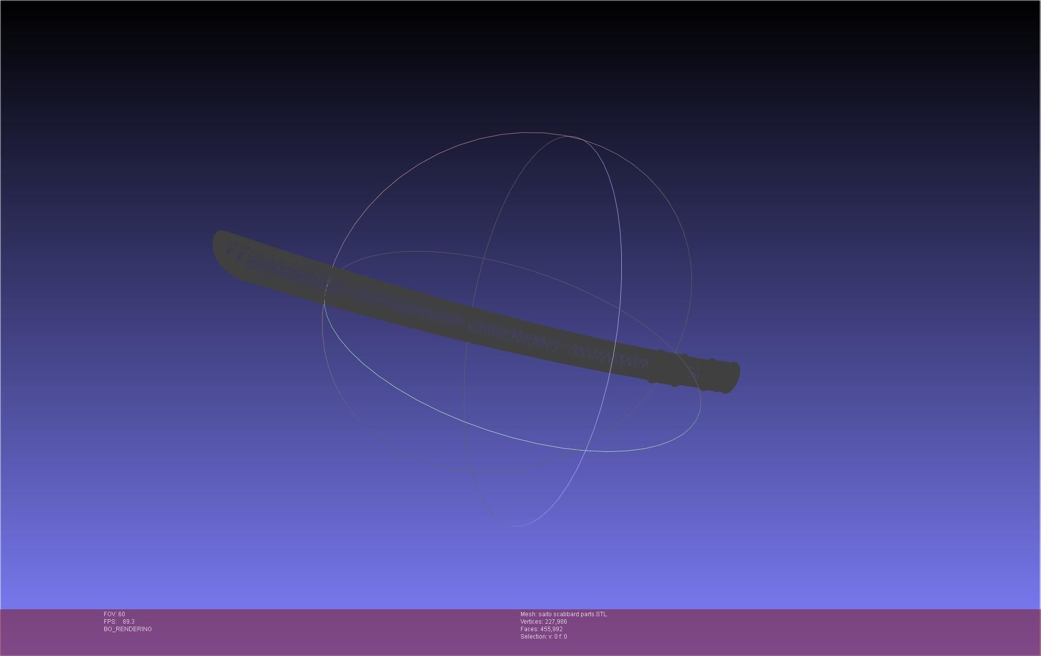 Bleach Saitou Furoufushi Sword And Scabbard 3D print model_42