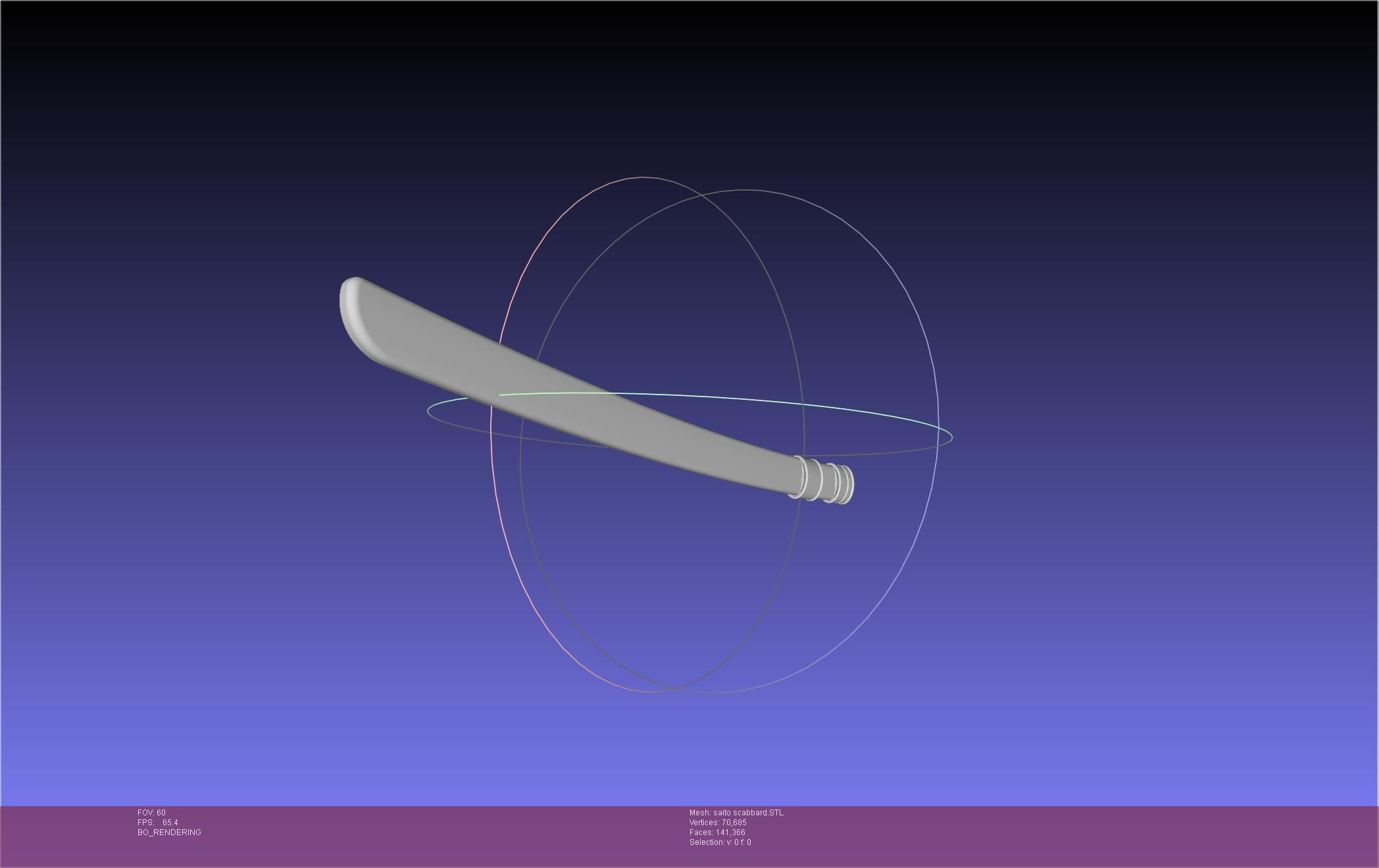 Bleach Saitou Furoufushi Sword And Scabbard 3D print model_20