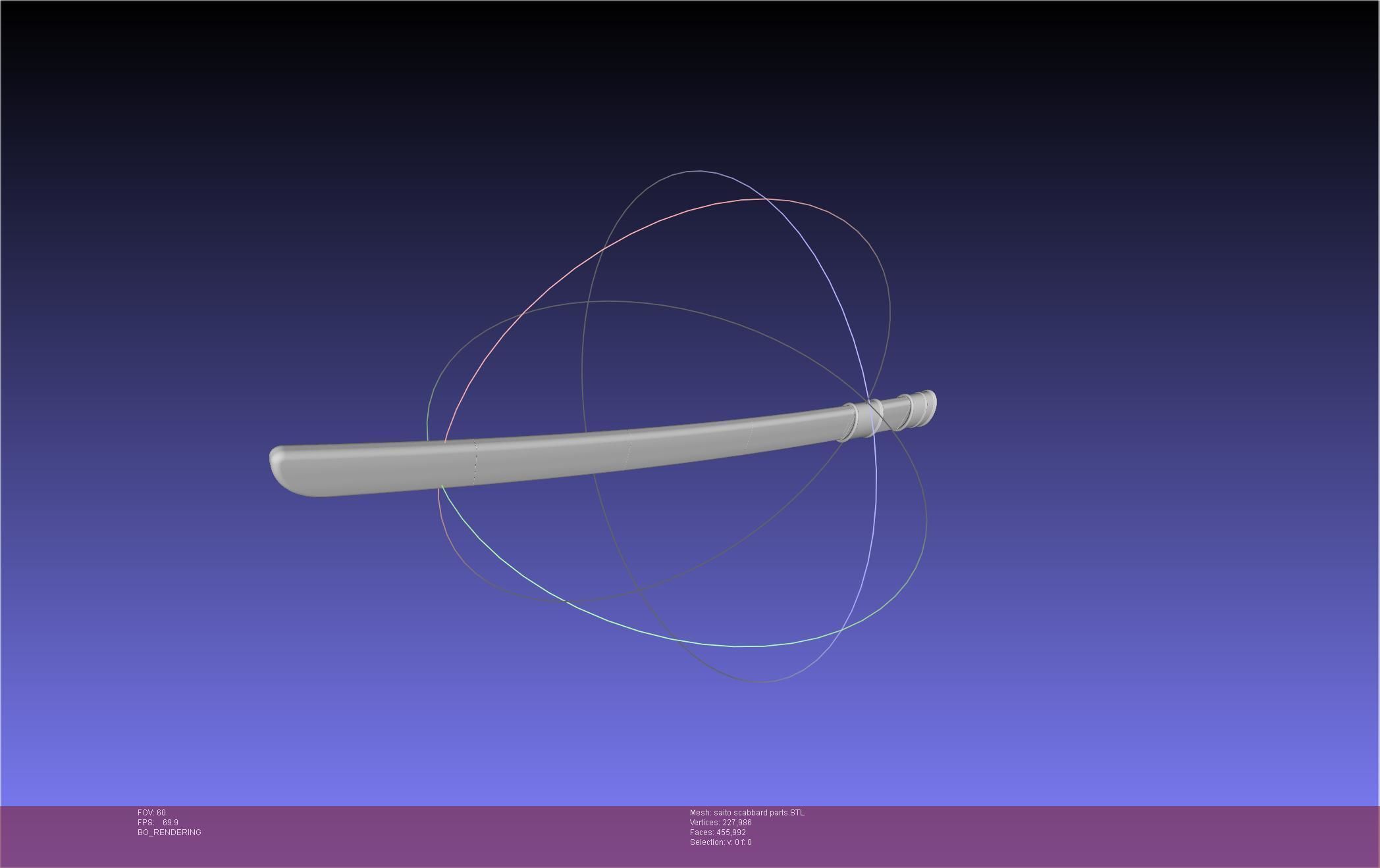 Bleach Saitou Furoufushi Sword And Scabbard 3D print model_39