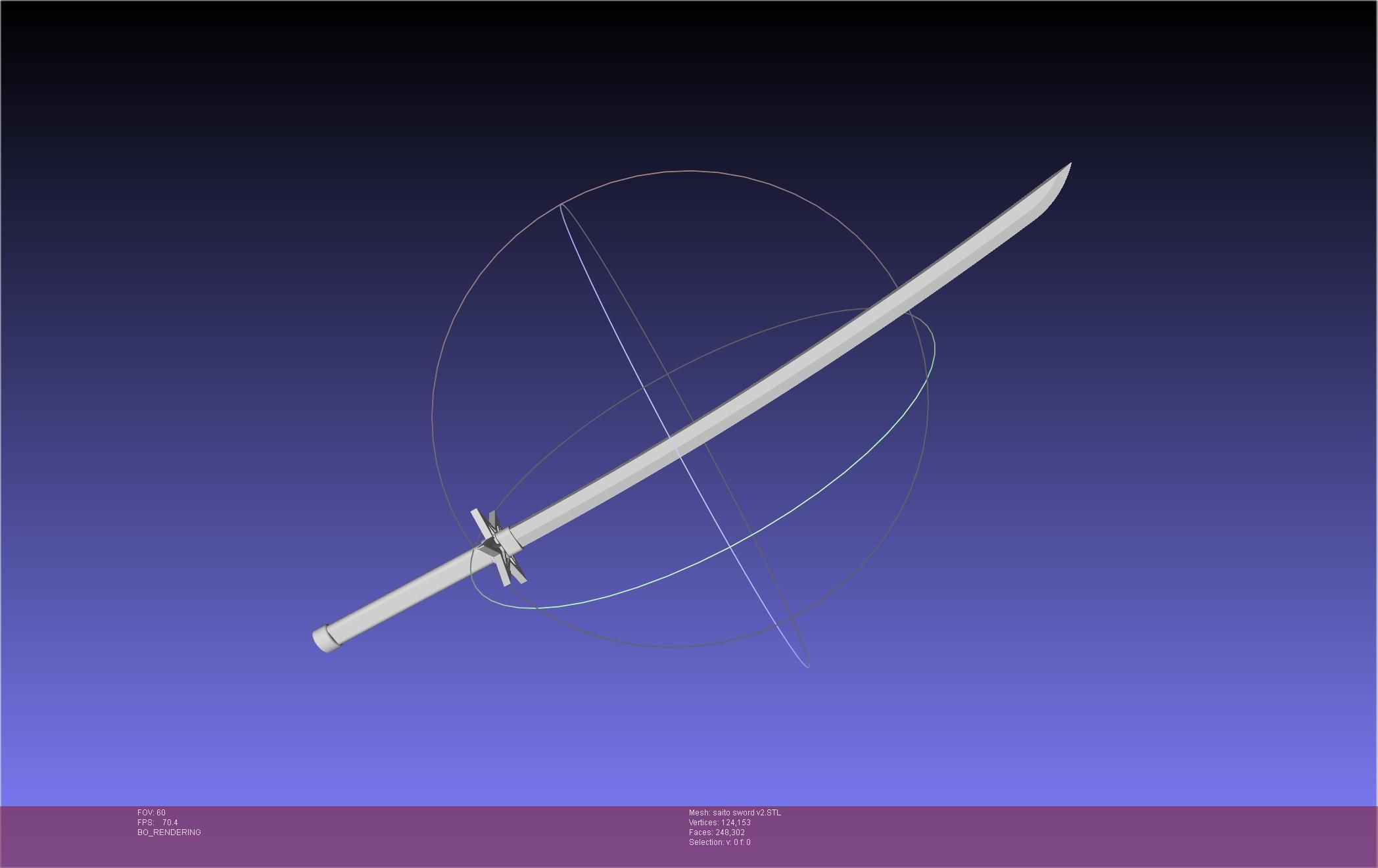 Bleach Saitou Furoufushi Sword And Scabbard 3D print model_115