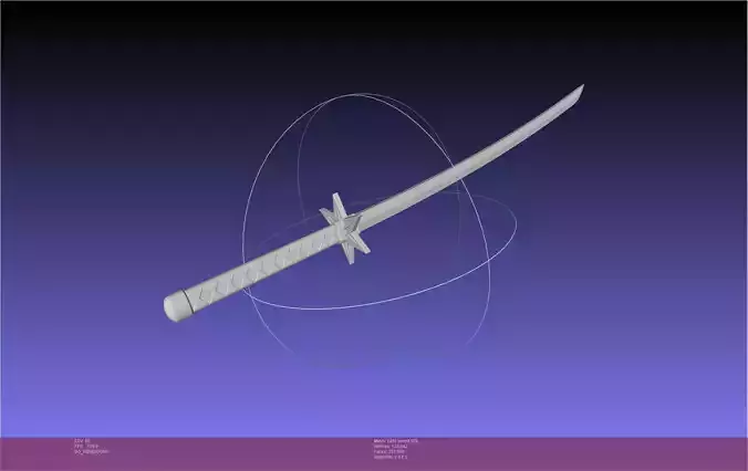 Bleach Saitou Furoufushi Sword And Scabbard 3D print model