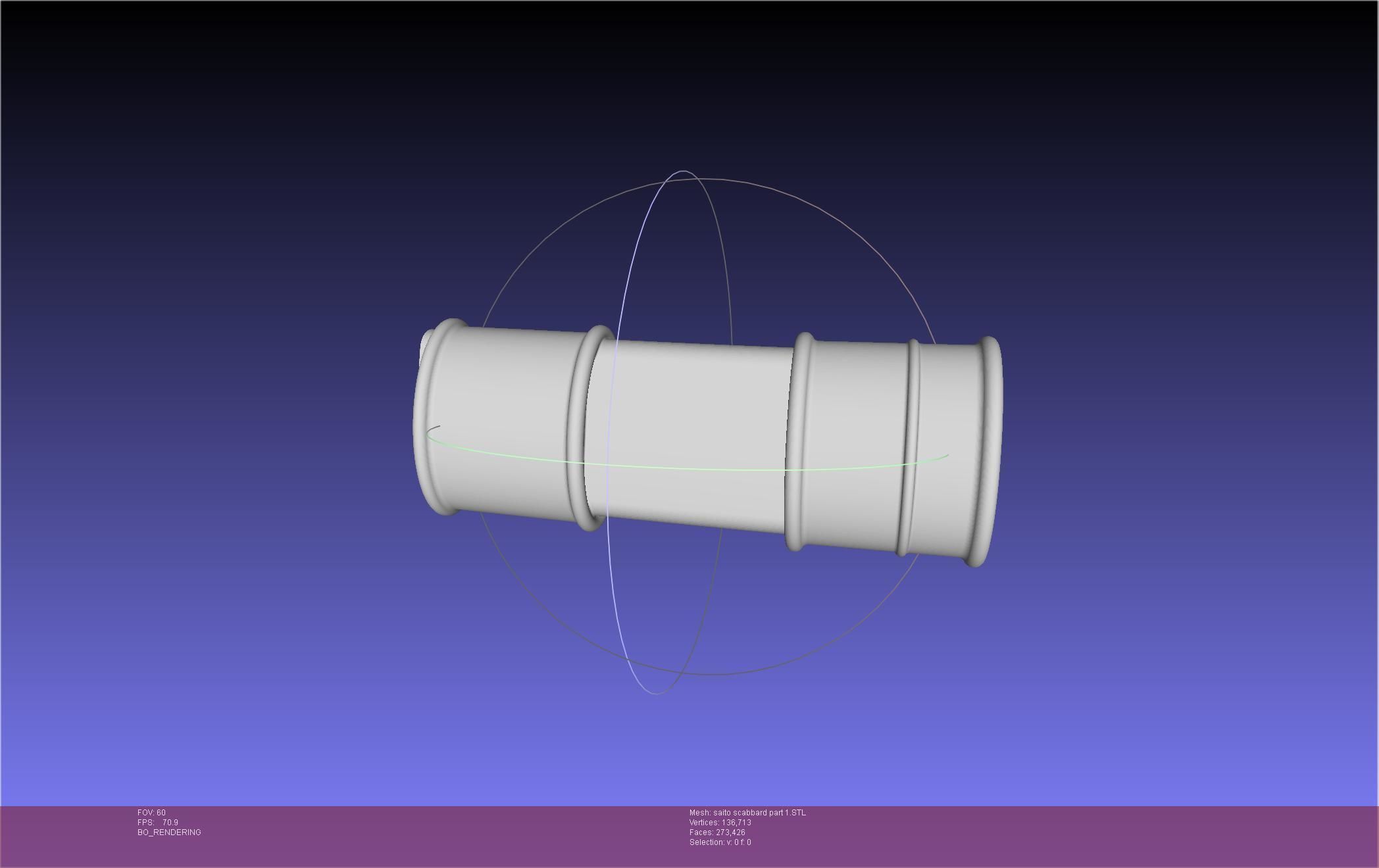 Bleach Saitou Furoufushi Sword And Scabbard 3D print model_87