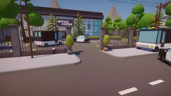 Low Poly FPS Map Vol3 Shooter Office interior Map Low-poly 3D model