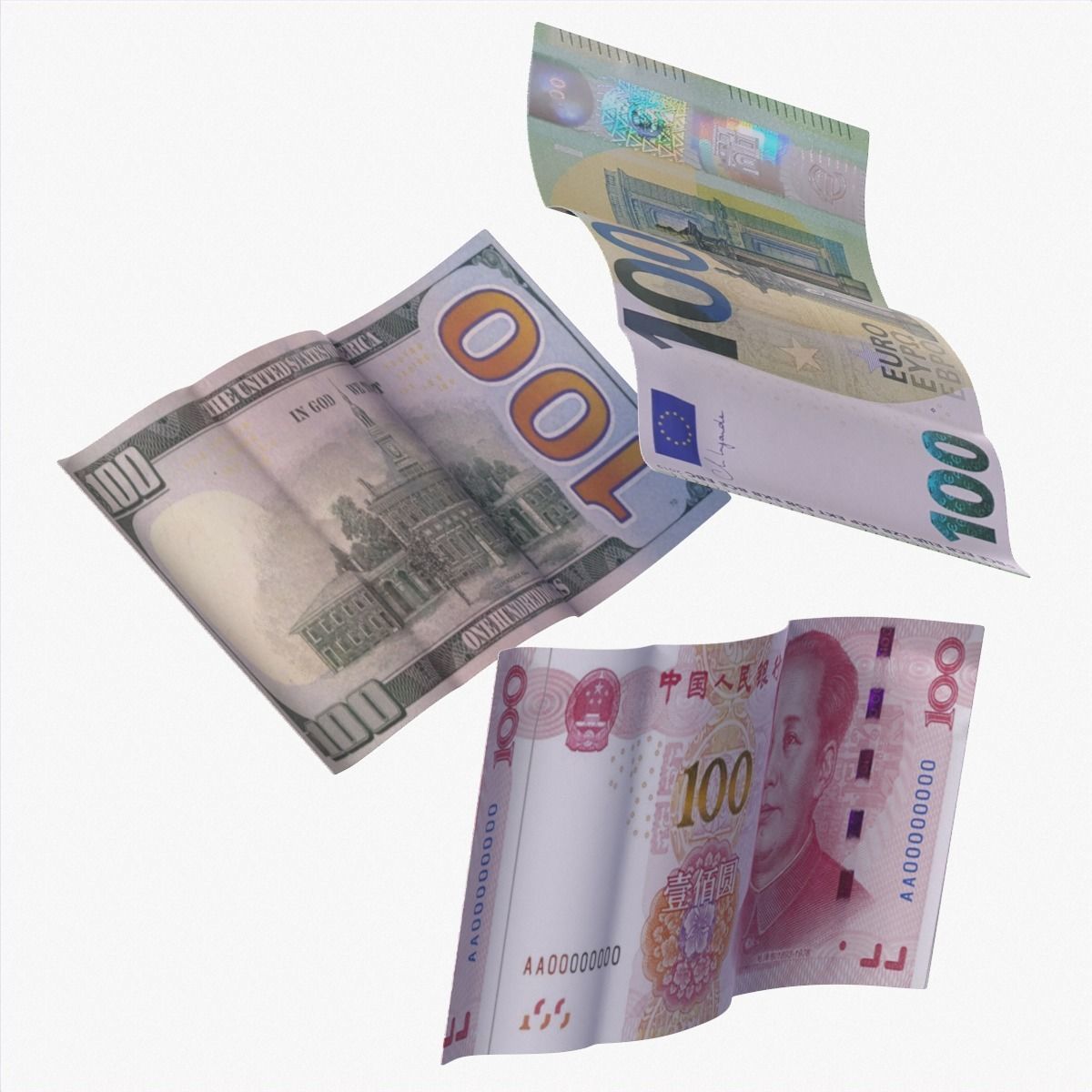 cash money Low-poly 3D model_1