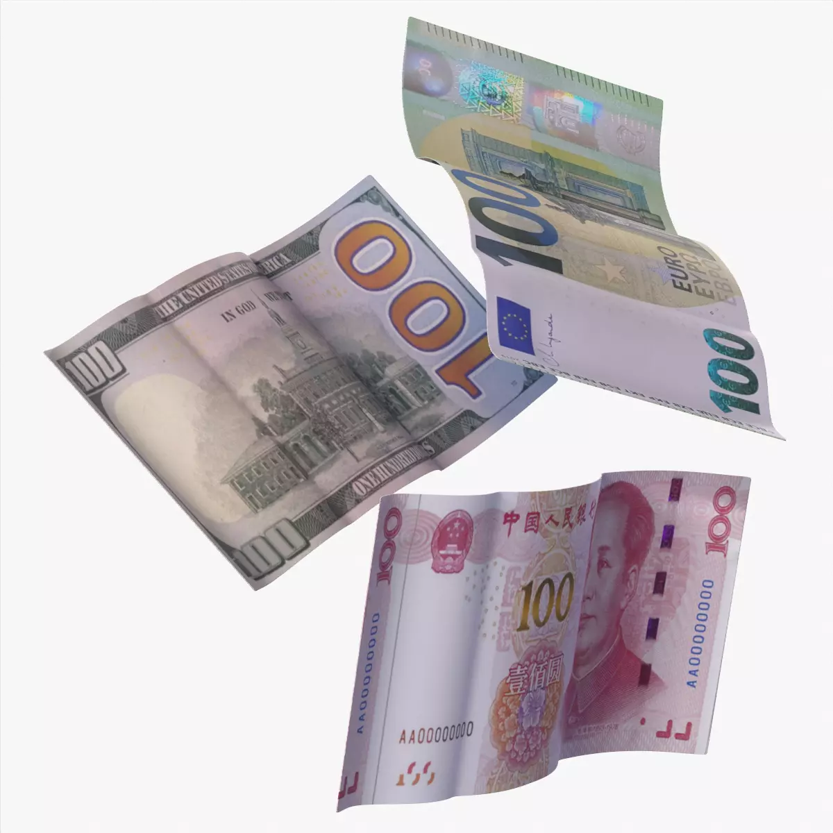 cash money Low-poly 3D model_0