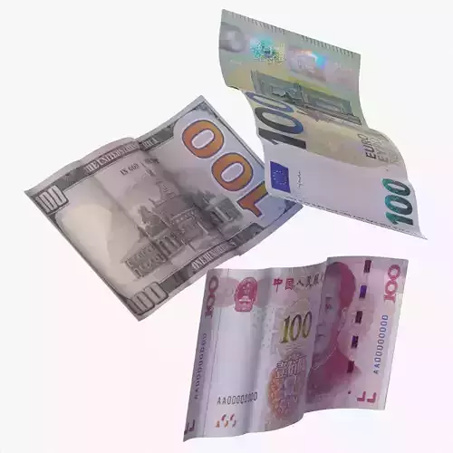 cash money Low-poly 3D model