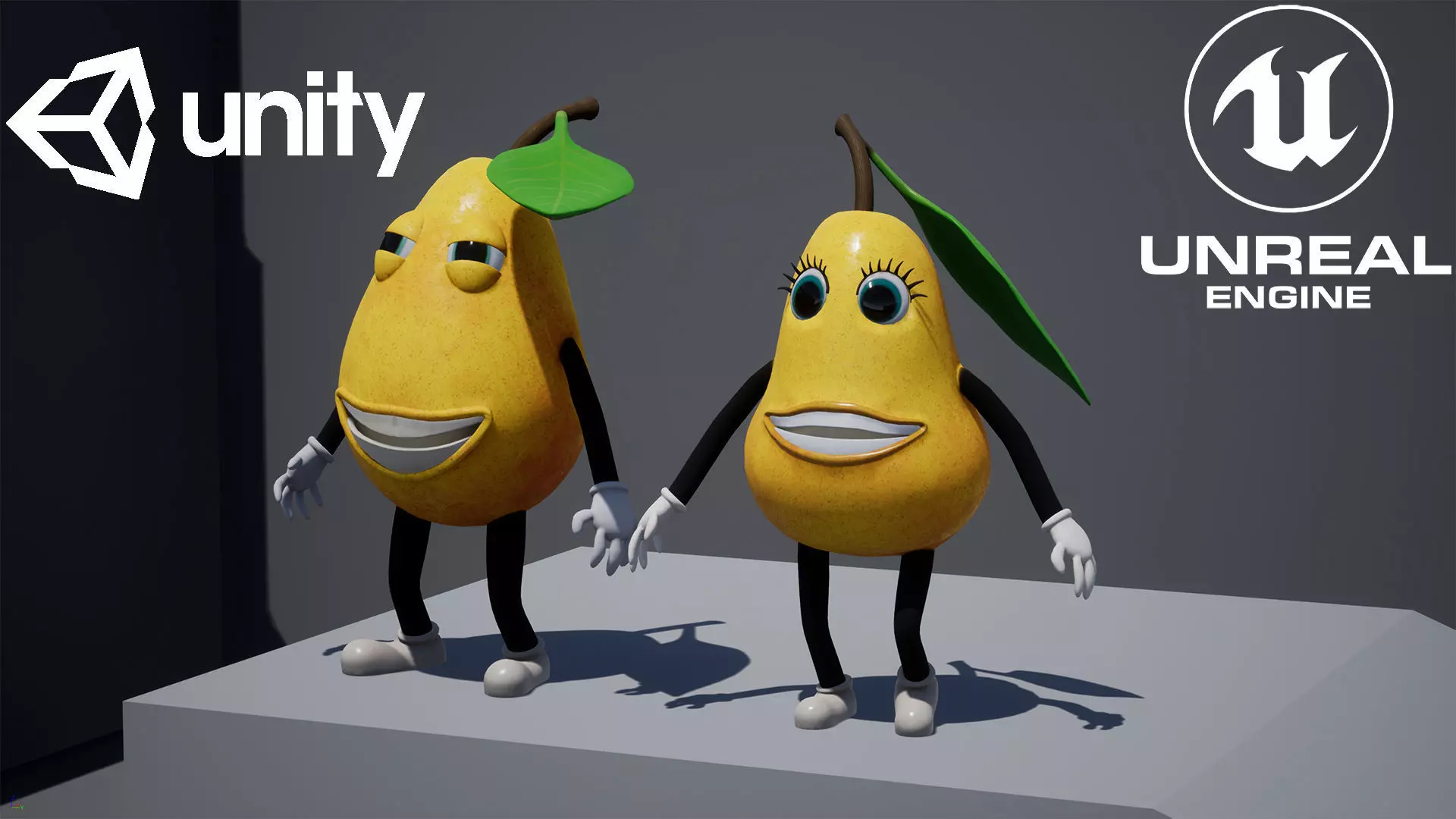 Low-Poly game-ready animated 3D model Pear Characters Low-poly 3D model_0