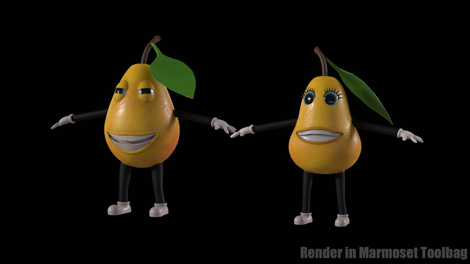 Low-Poly game-ready animated 3D model Pear Characters Low-poly 3D model_18