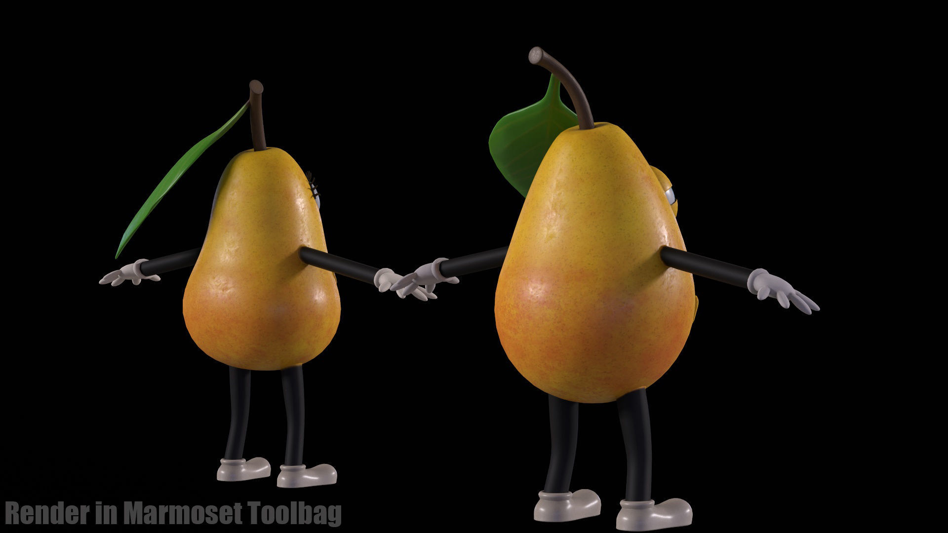 Low-Poly game-ready animated 3D model Pear Characters Low-poly 3D model_7