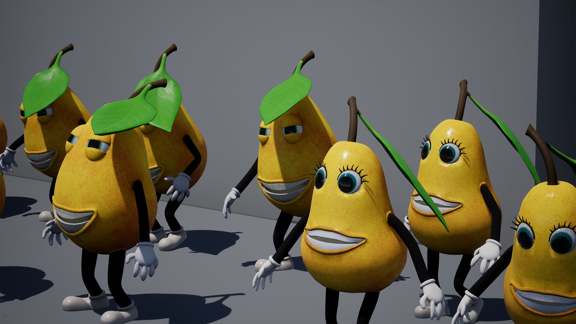 Low-Poly game-ready animated 3D model Pear Characters Low-poly 3D model_16