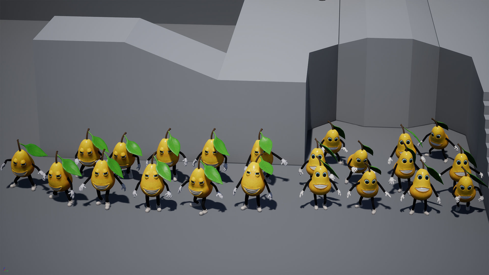 Low-Poly game-ready animated 3D model Pear Characters Low-poly 3D model_17