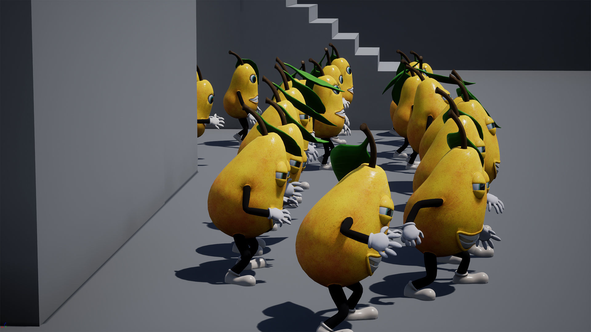 Low-Poly game-ready animated 3D model Pear Characters Low-poly 3D model_14