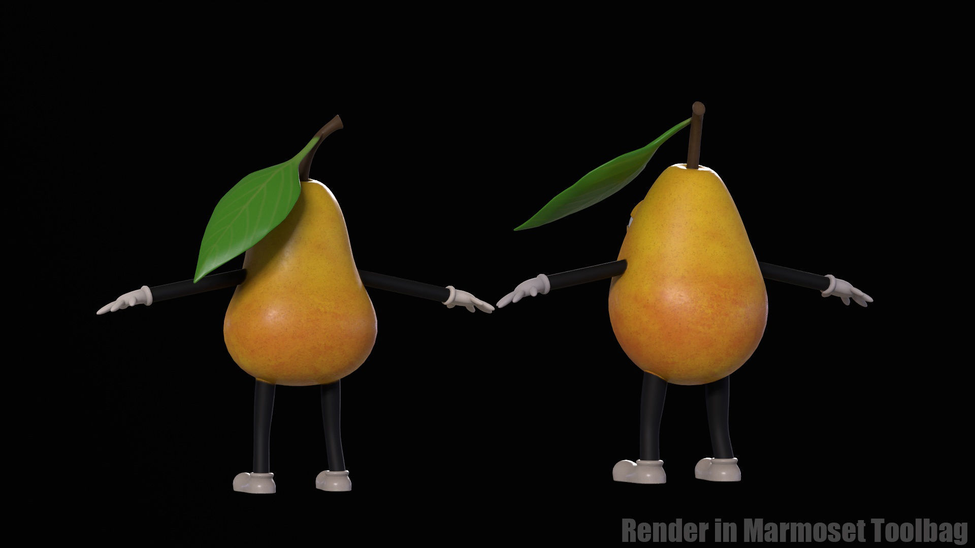 Low-Poly game-ready animated 3D model Pear Characters Low-poly 3D model_27