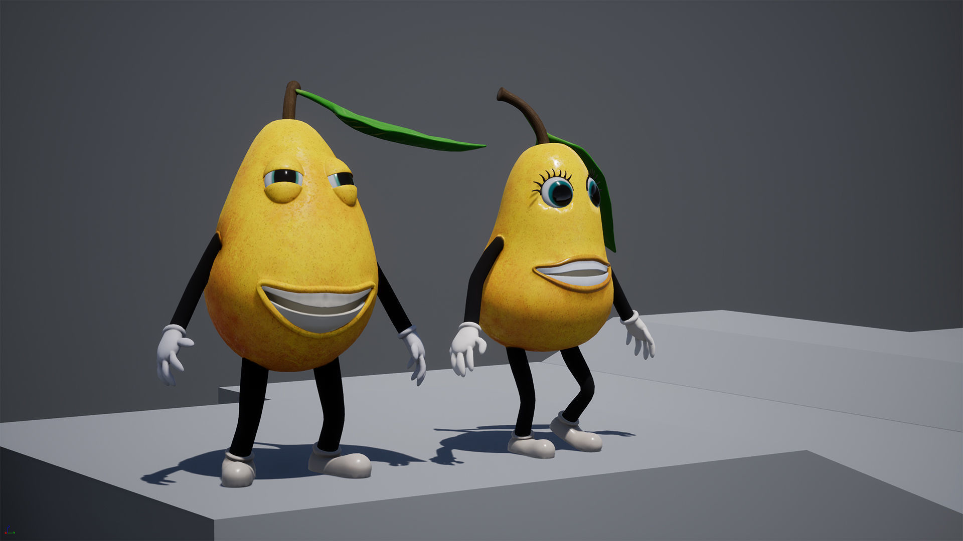 Low-Poly game-ready animated 3D model Pear Characters Low-poly 3D model_6