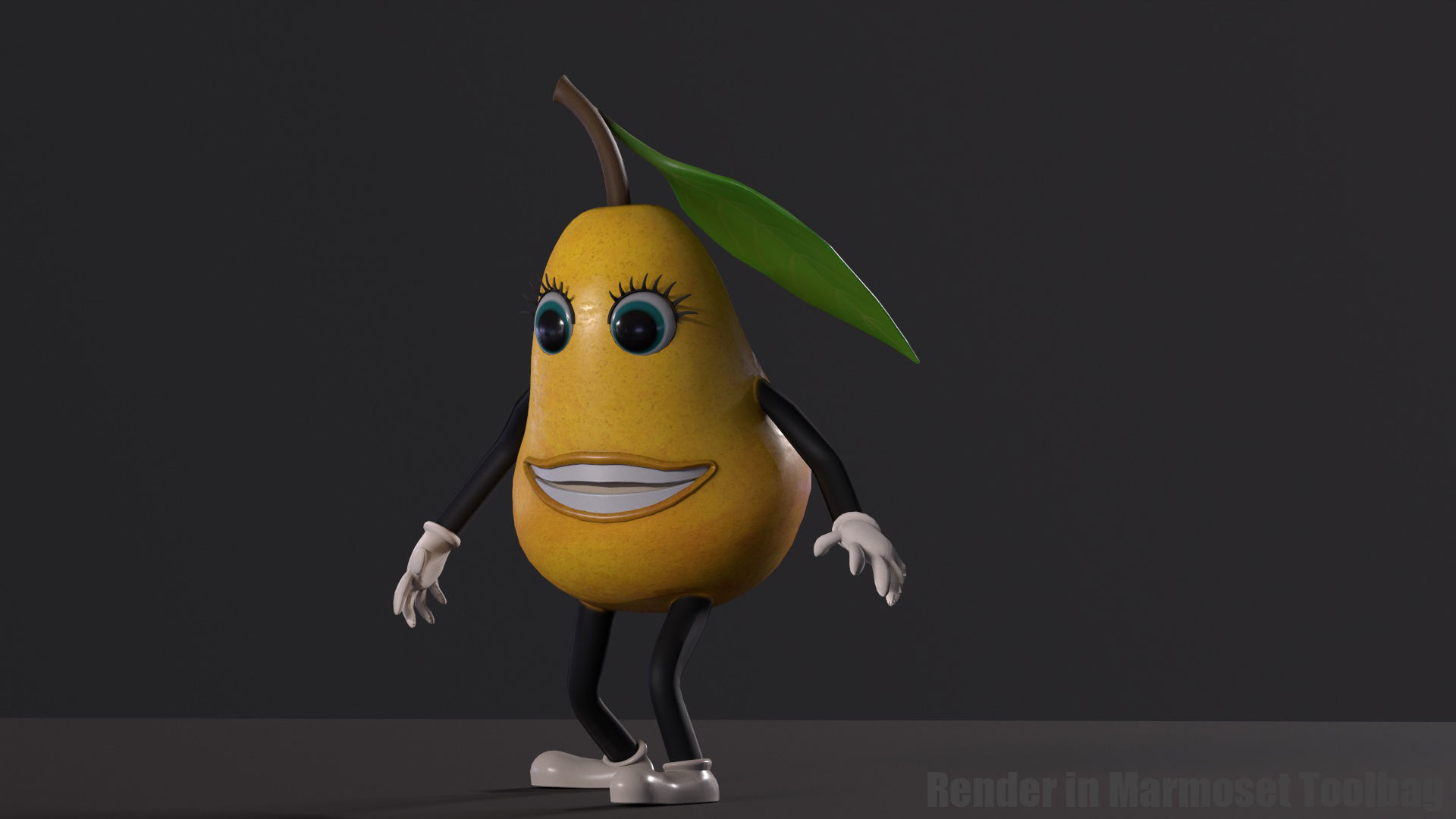 Low-Poly game-ready animated 3D model Pear Characters Low-poly 3D model_10