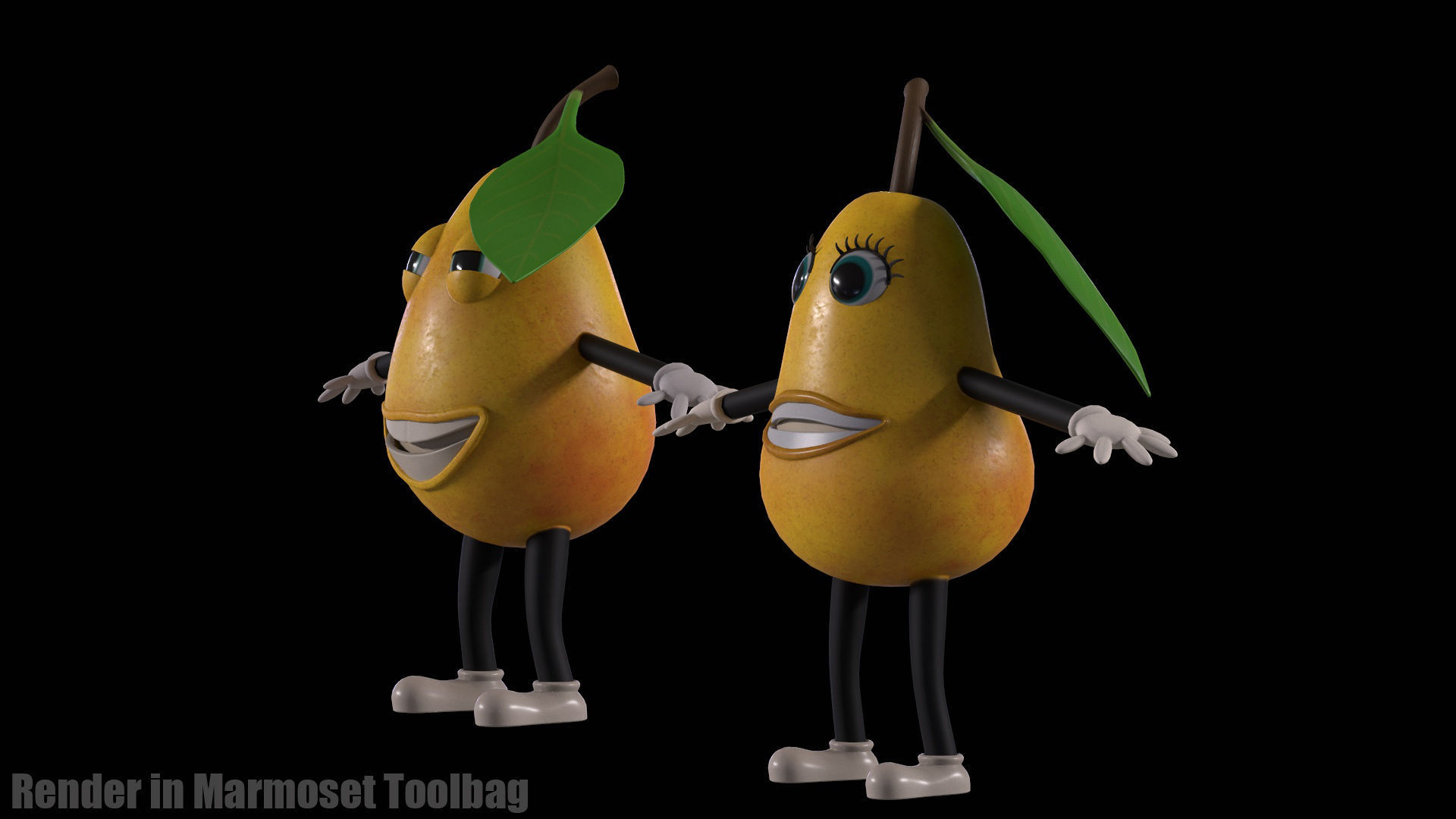 Low-Poly game-ready animated 3D model Pear Characters Low-poly 3D model_26