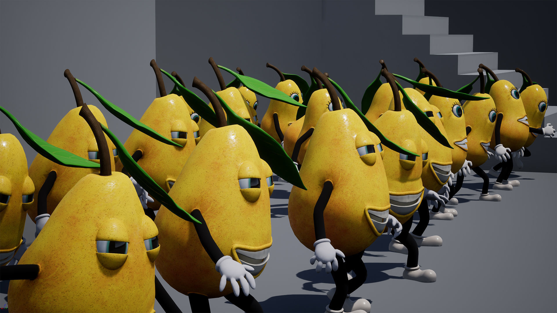 Low-Poly game-ready animated 3D model Pear Characters Low-poly 3D model_12