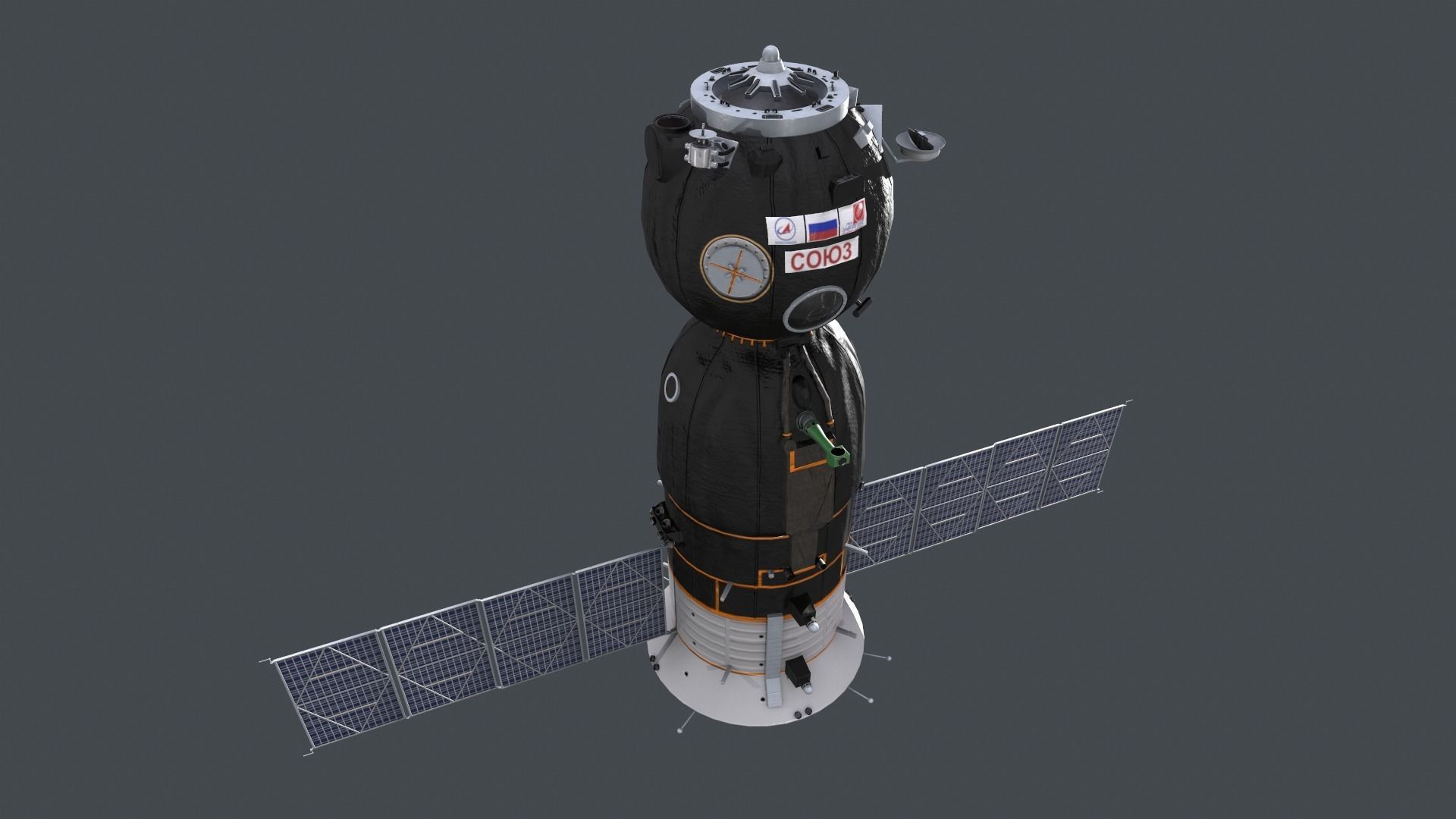 3D Soyuz Spacecraft model Low-poly 3D model_1