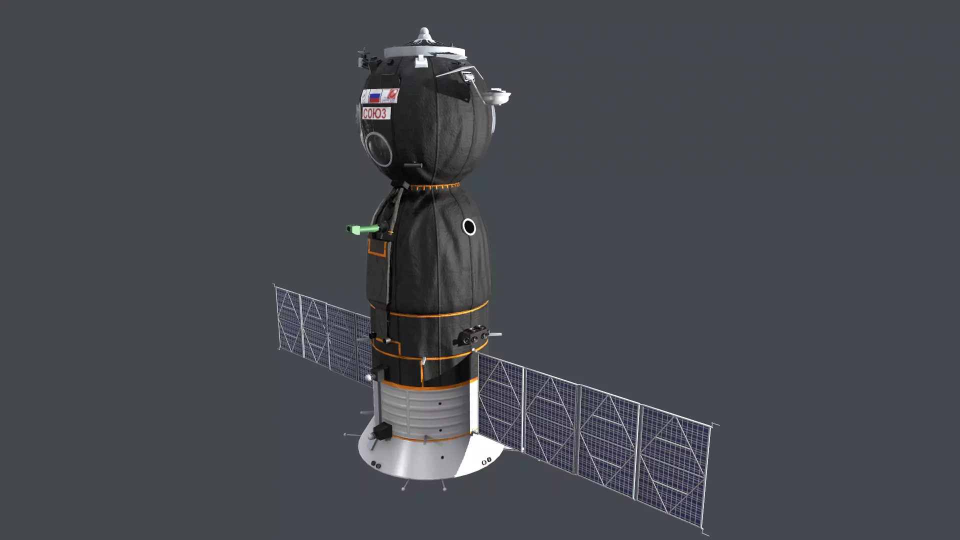 3D Soyuz Spacecraft model Low-poly 3D model_0