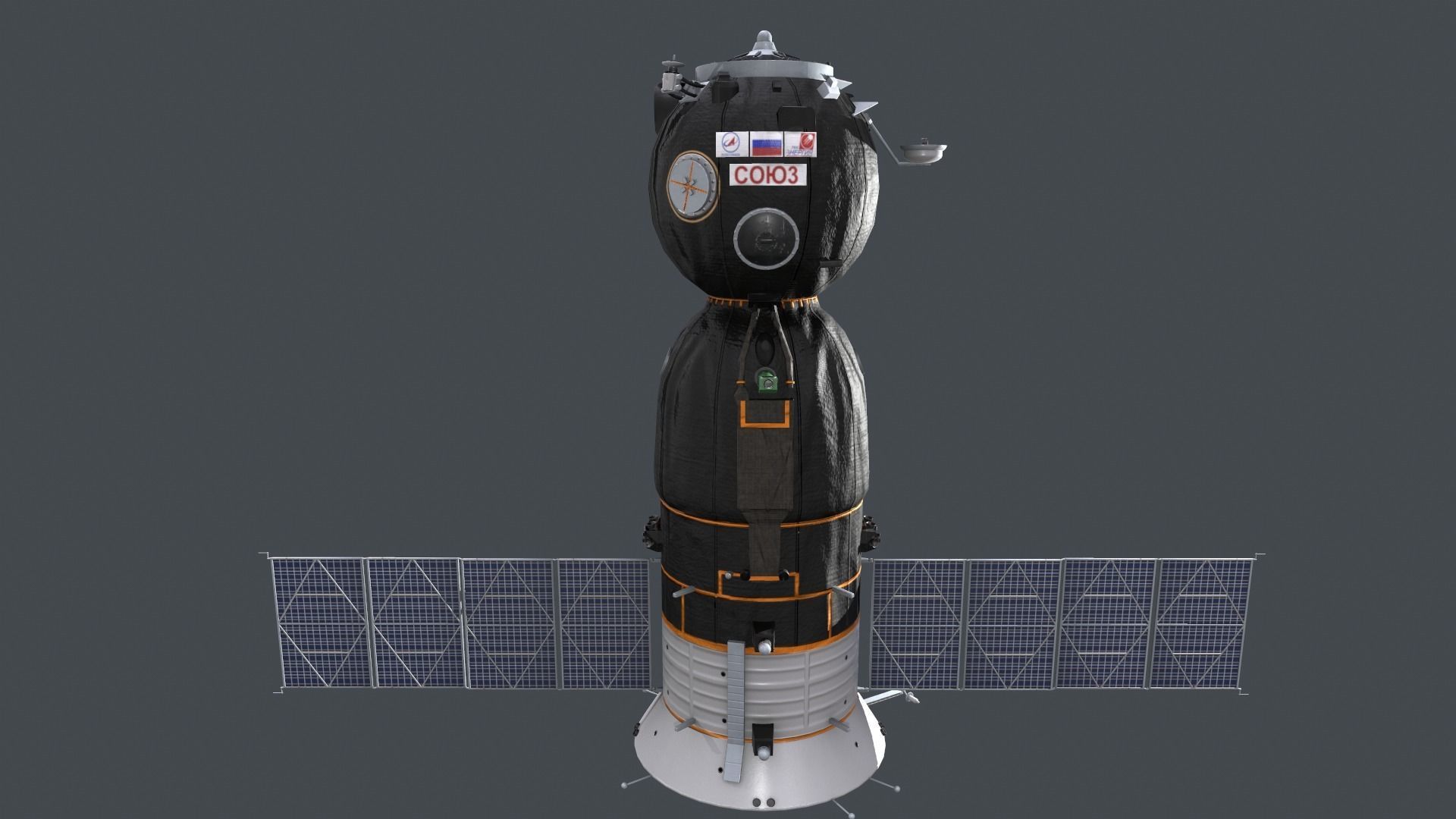 3D Soyuz Spacecraft model Low-poly 3D model_6