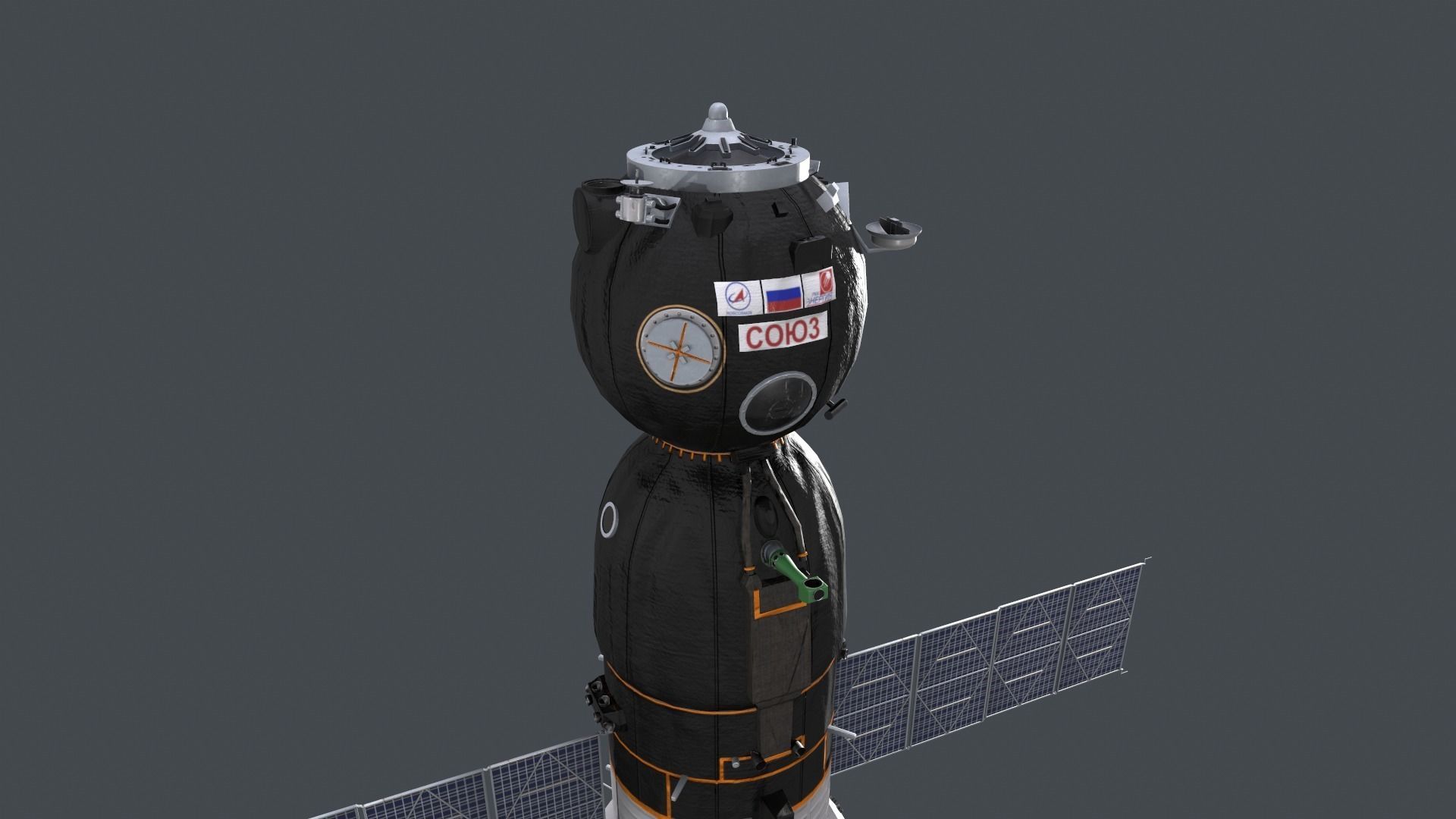 3D Soyuz Spacecraft model Low-poly 3D model_3