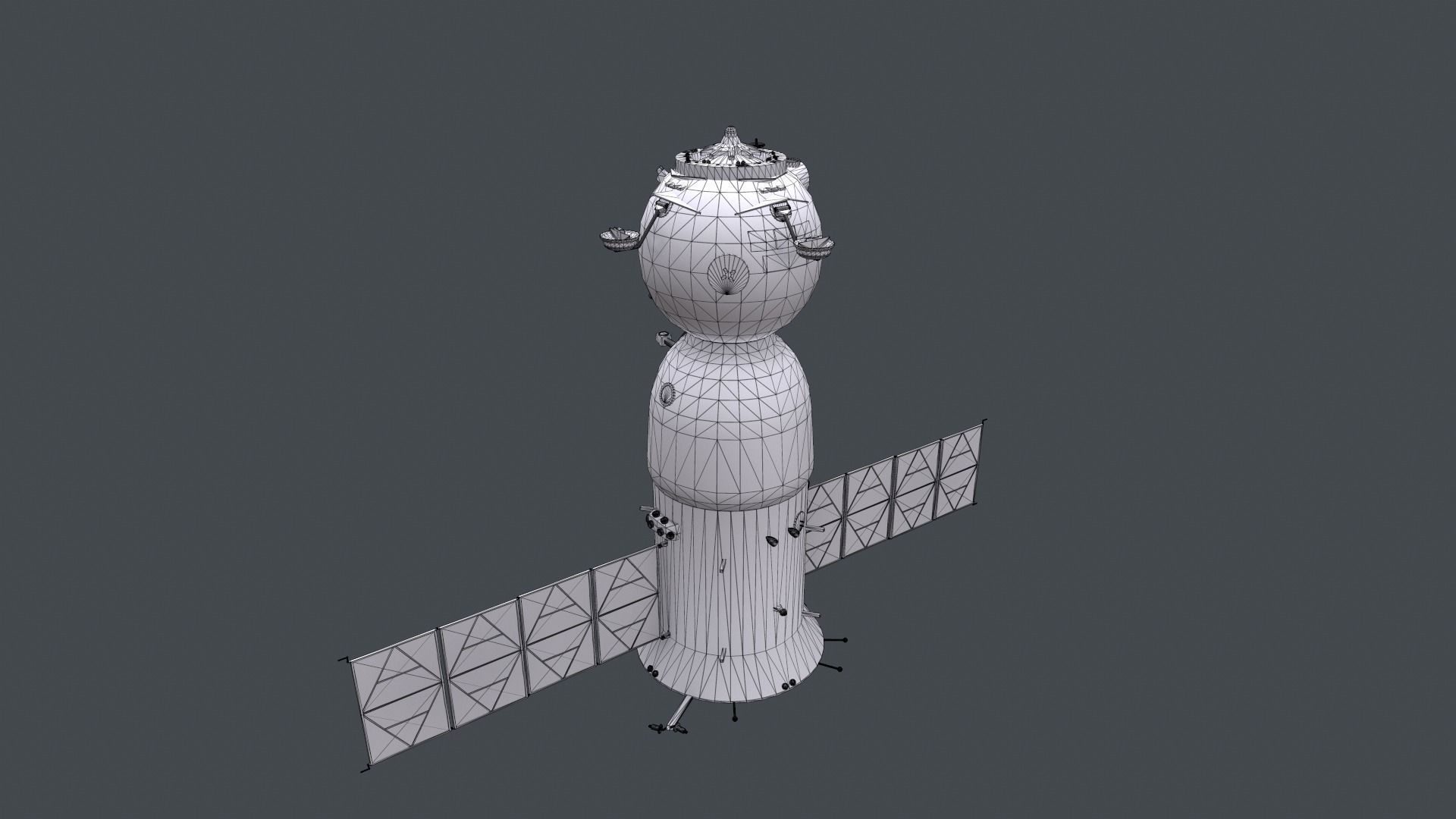 3D Soyuz Spacecraft model Low-poly 3D model_8