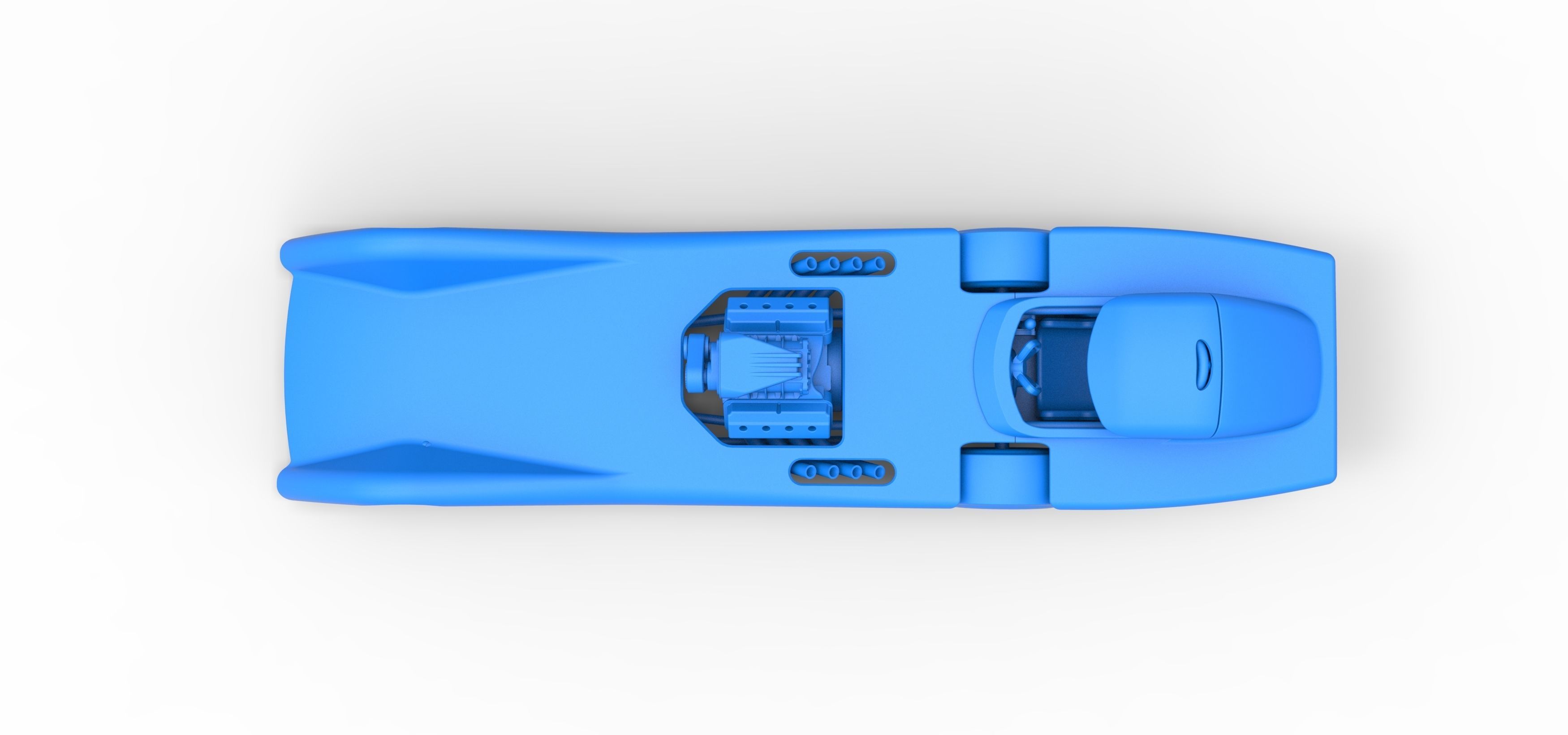 Front engine old school dragster with shell V6 Scale 1 to 25 3D print model_26